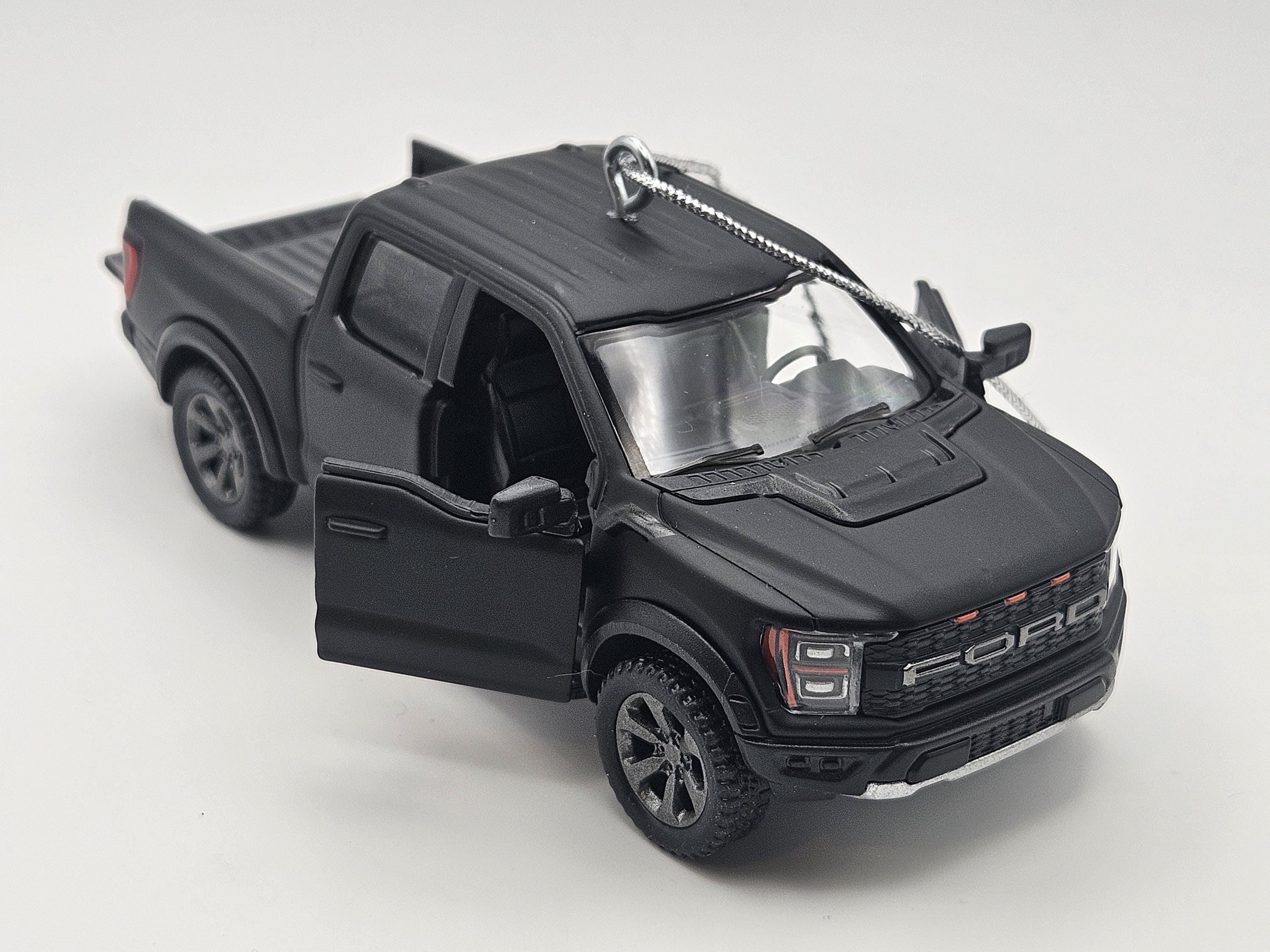 2022 Ford F-150 Raptor 5" Diecast Car Christmas Ornament in Matte Black 1
