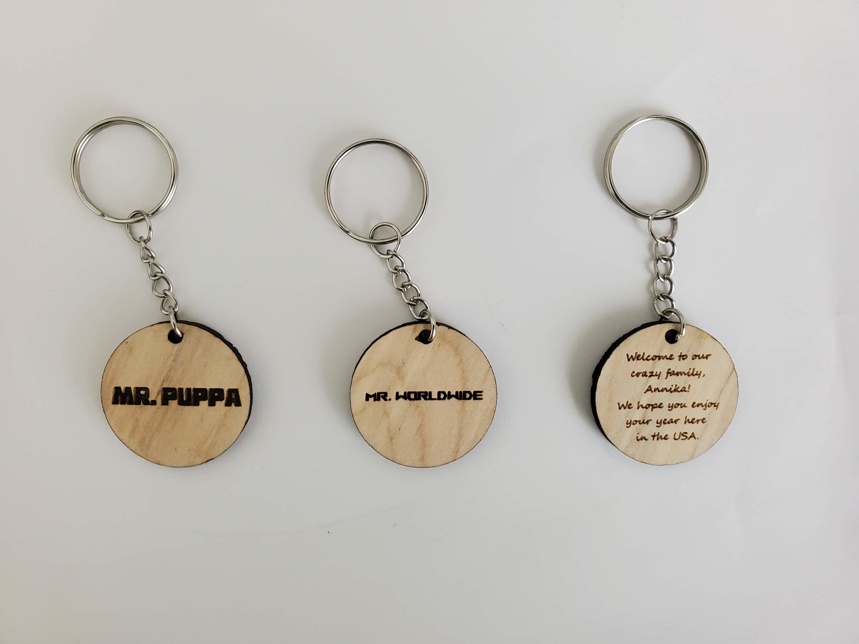Engraved Wooden Globe Keychain - Personalized World Map Travel Charm 2 - MeasureMason Engraved Wooden Globe Keychain - Personalized World Map Travel Charm 2