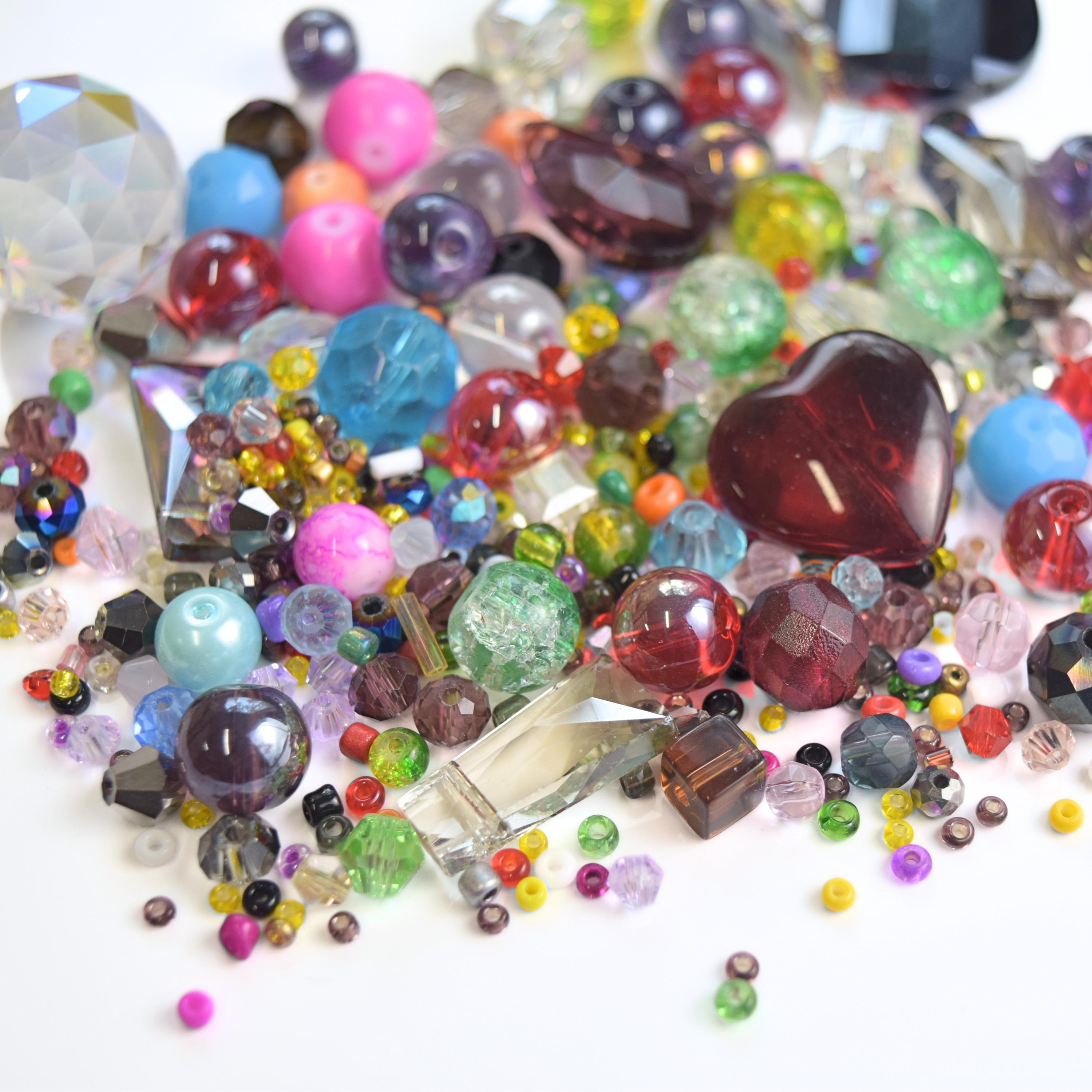 400g Mixed Glass Beads & Pendants - Assorted Sizes Shapes for Jewellery Making, Lead Free 400g Mixed Glass Beads & Pendants - Assorted Sizes Shapes for Jewellery Making, Lead Free