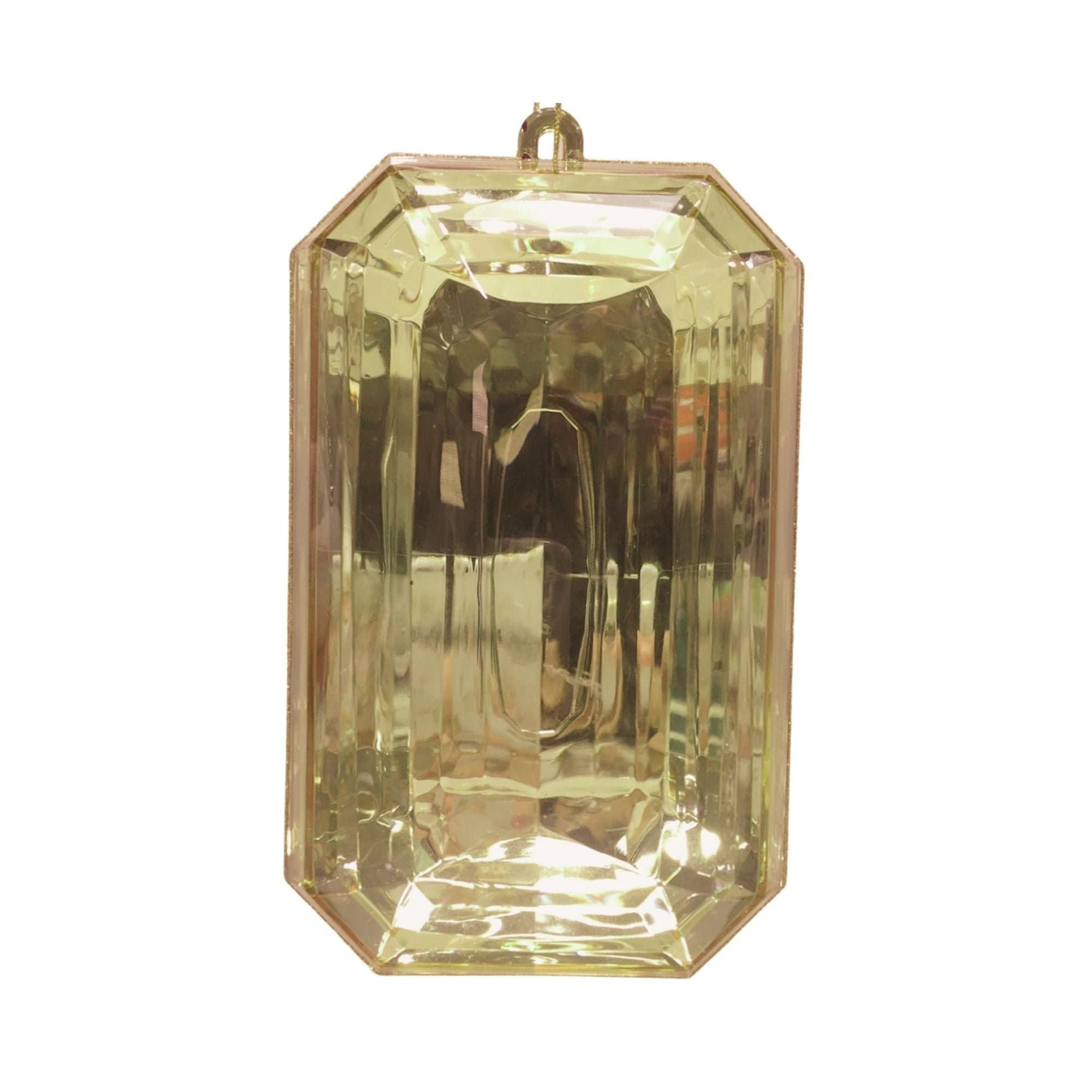 Champagne Gold Acrylic Emerald Cut Christmas Ornament - Shatterproof Holiday Gem 1 - MeasureMason Champagne Gold Acrylic Emerald Cut Christmas Ornament - Shatterproof Holiday Gem 1