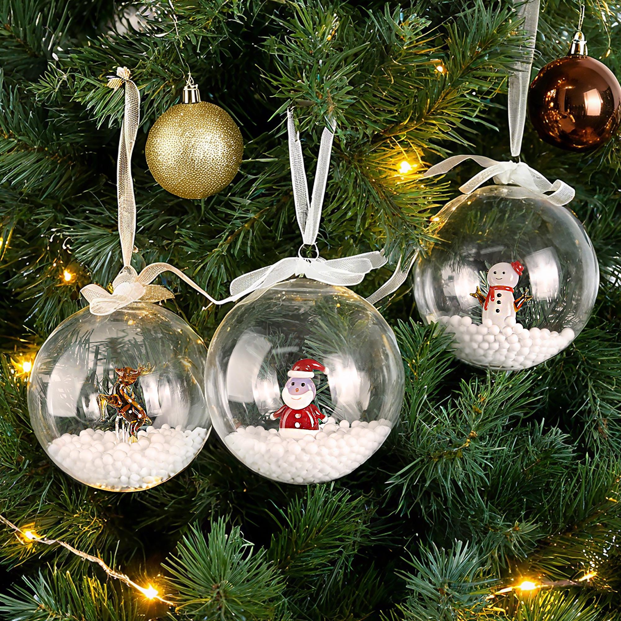 Handmade Glass Christmas Tree Ball - Hand Blown Stained Glass Snowman Ornament, Holiday Hanging Gift for Kids & Friends 4 - MeasureMason Handmade Glass Christmas Tree Ball - Hand Blown Stained Glass Snowman Ornament, Holiday Hanging Gift for Kids & Friends 4