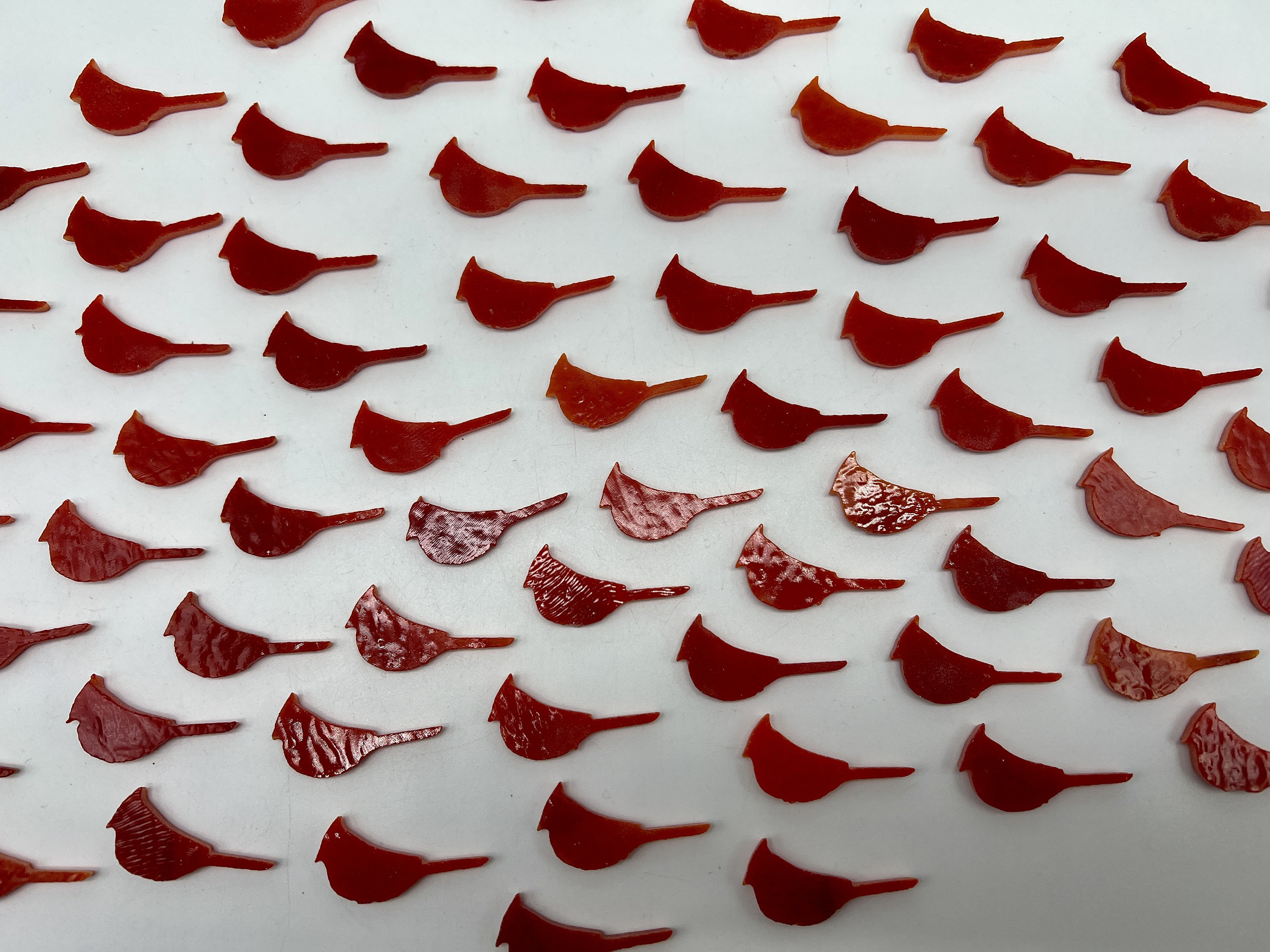 Pre-Cut Fusible Glass Cardinal Shapes - 3mm Red Opal COE90 for Glass Fusing Crafts Pre-Cut Fusible Glass Cardinal Shapes - 3mm Red Opal COE90 for Glass Fusing Crafts