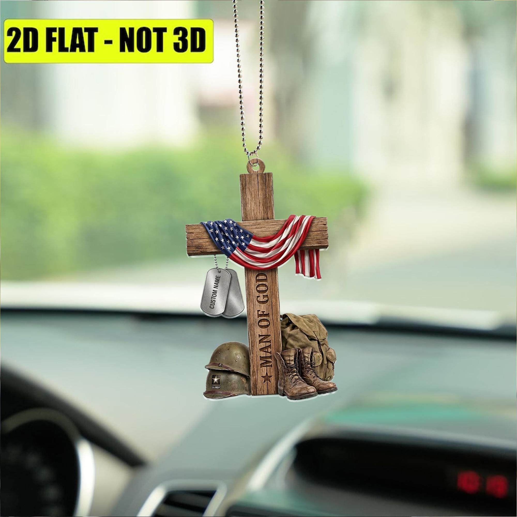 Personalized Military Cross Christmas Ornament – Faith-Based Soldier Gift & Car Rearview Mirror Charm 3 - MeasureMason Personalized Military Cross Christmas Ornament – Faith-Based Soldier Gift & Car Rearview Mirror Charm 3