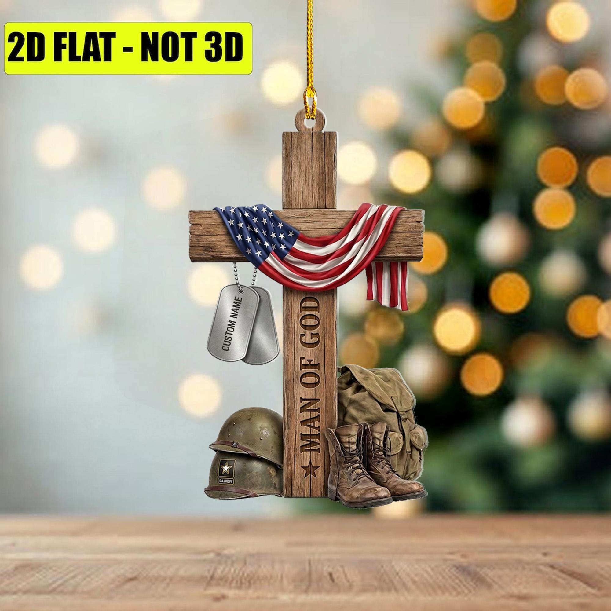 Personalized Military Cross Christmas Ornament – Faith-Based Soldier Gift & Car Rearview Mirror Charm 1 - MeasureMason Personalized Military Cross Christmas Ornament – Faith-Based Soldier Gift & Car Rearview Mirror Charm 1