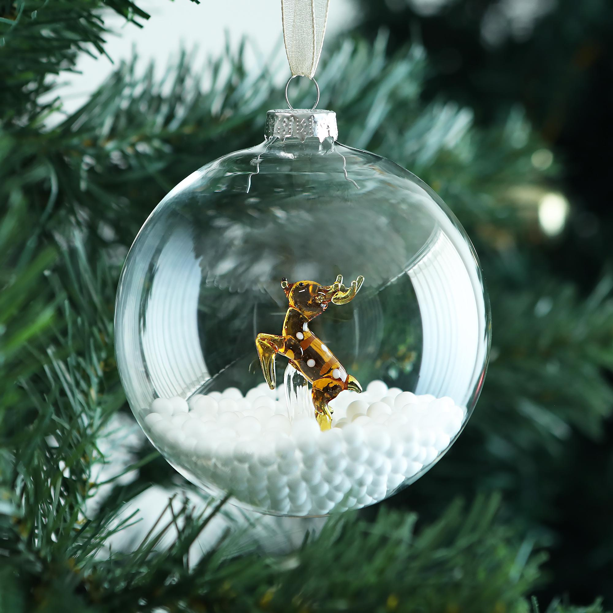 Handmade Glass Christmas Tree Ball - Hand Blown Stained Glass Snowman Ornament, Holiday Hanging Gift for Kids & Friends 2 - MeasureMason Handmade Glass Christmas Tree Ball - Hand Blown Stained Glass Snowman Ornament, Holiday Hanging Gift for Kids & Friends 2