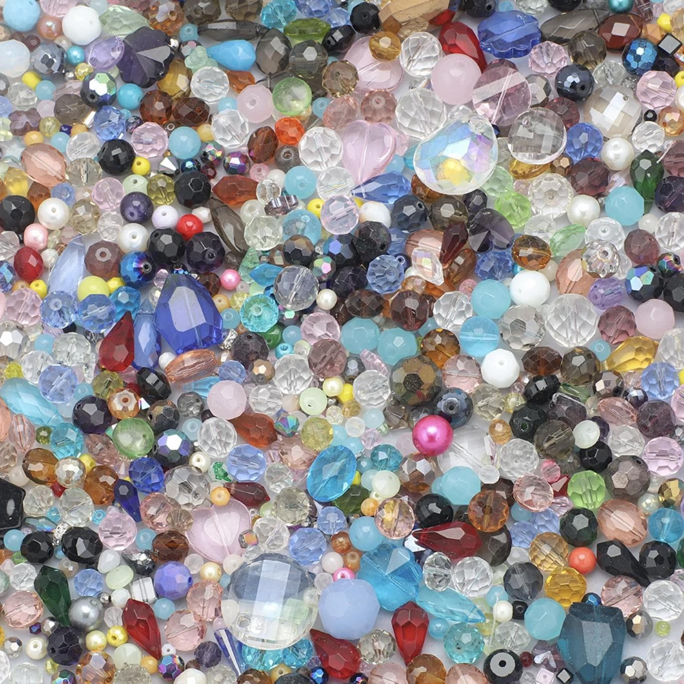 400g Mixed Glass Beads & Pendants - Assorted Sizes Shapes for Jewellery Making, Lead Free 1 - MeasureMason 400g Mixed Glass Beads & Pendants - Assorted Sizes Shapes for Jewellery Making, Lead Free 1