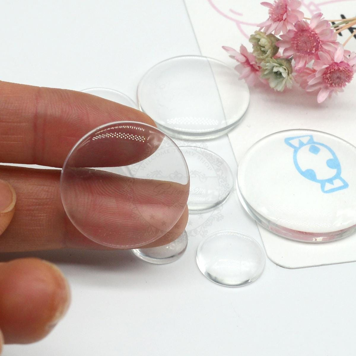 Wholesale Round Clear Glass Cabochons - 6mm to 58mm Mixed Sizes for Jewelry Making