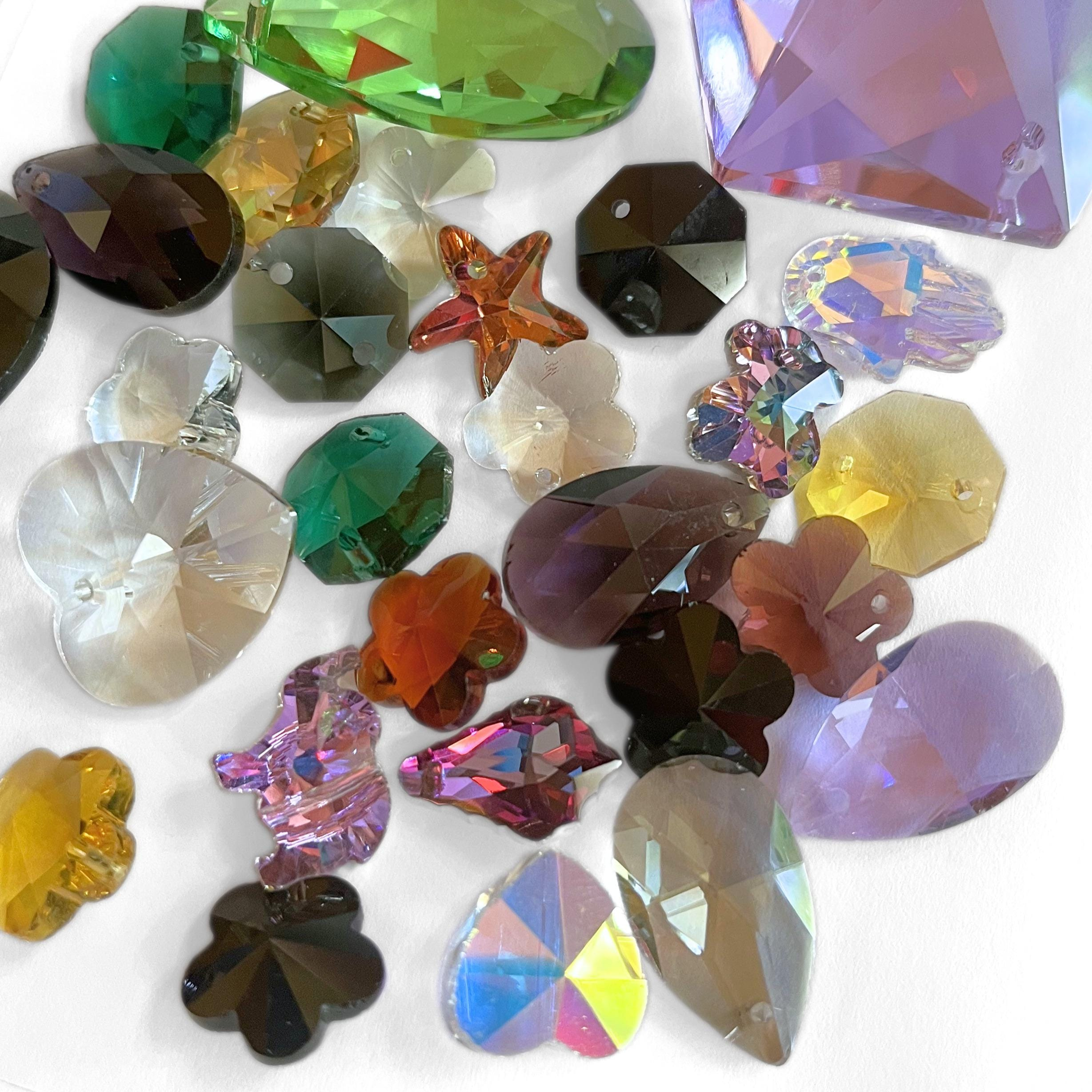 400g Mixed Glass Beads & Pendants - Assorted Sizes Shapes for Jewellery Making, Lead Free 2 - MeasureMason 400g Mixed Glass Beads & Pendants - Assorted Sizes Shapes for Jewellery Making, Lead Free 2