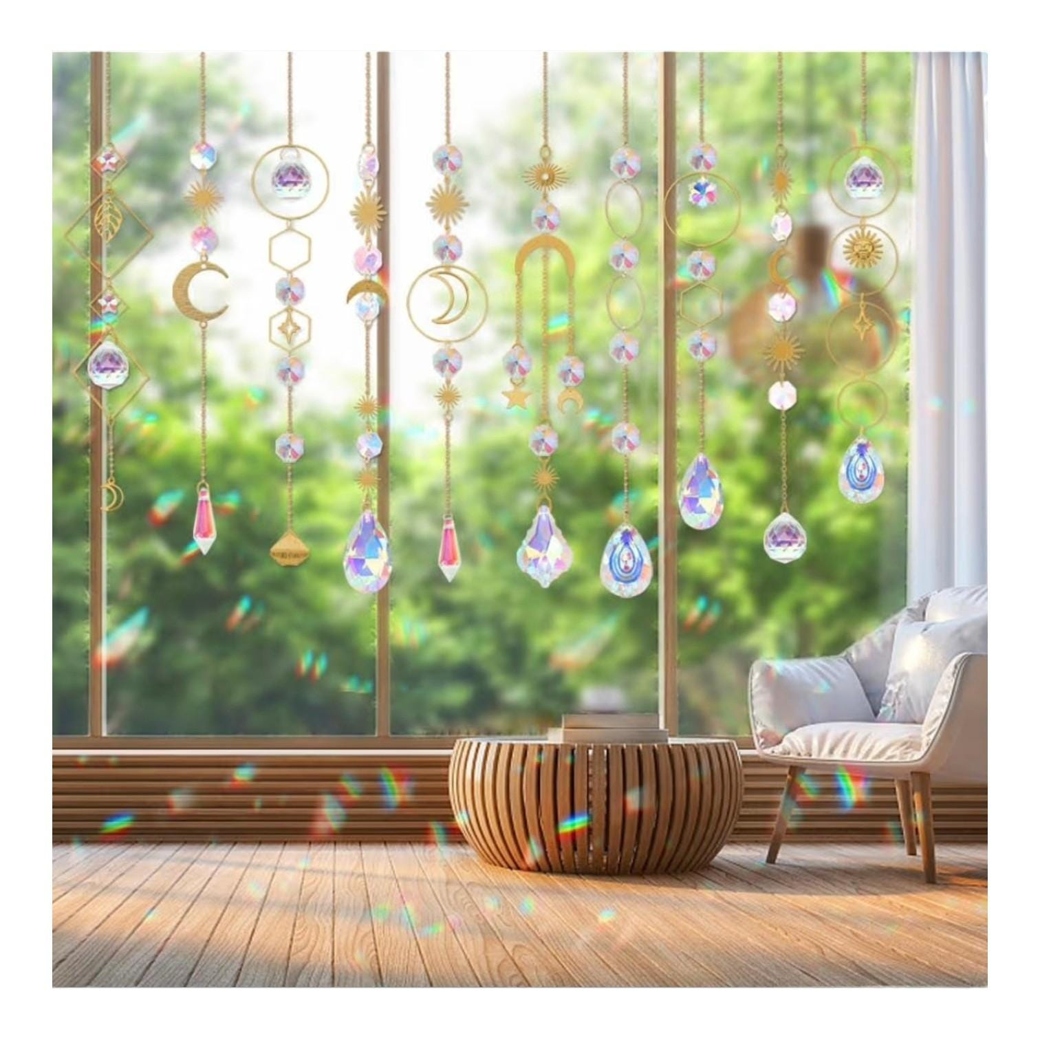 DIY Crystal Suncatcher Making Kit 200+ Pieces - Rainbow Prism Window Hanging Decor Craft Set 3 - MeasureMason DIY Crystal Suncatcher Making Kit 200+ Pieces - Rainbow Prism Window Hanging Decor Craft Set 3