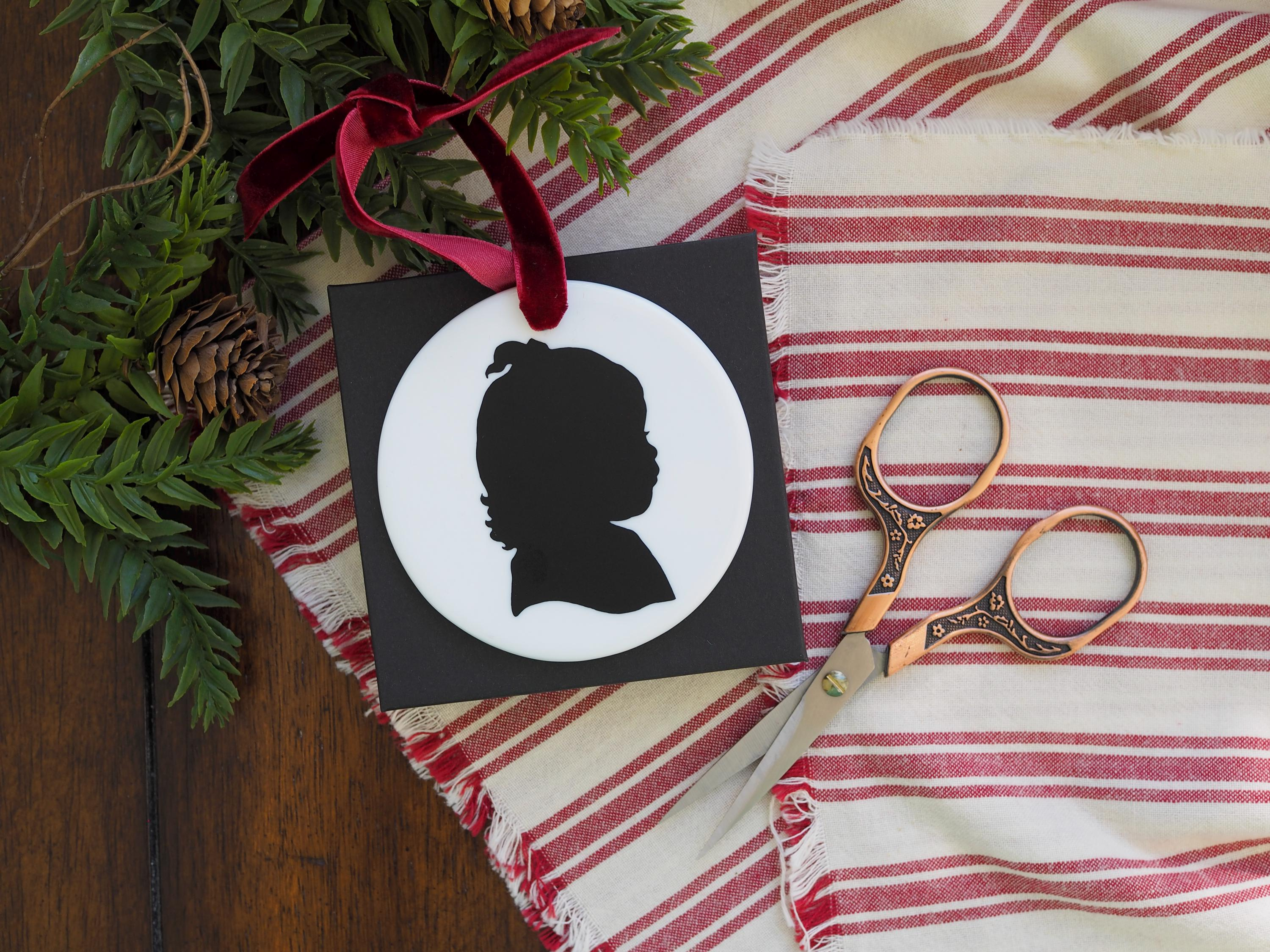 Custom Silhouette Christmas Ornament Keepsake Gift, Childs Round Ceramic Stocking Tag, Personalized Heirloom 2026 2 - MeasureMason Custom Silhouette Christmas Ornament Keepsake Gift, Childs Round Ceramic Stocking Tag, Personalized Heirloom 2026 2