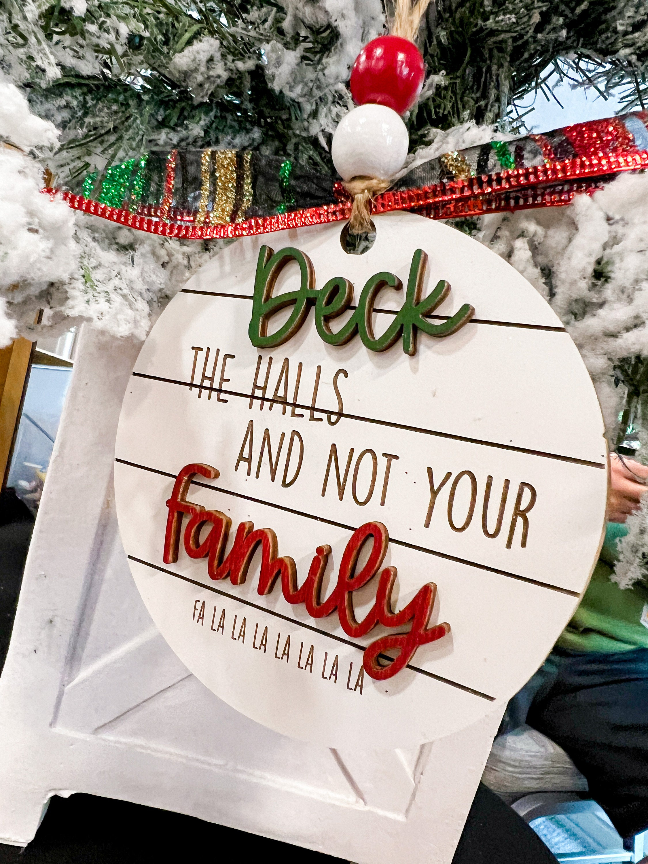 Deck The Halls Not Your Family - Punny Ornament - Sarcastic - Funny Ornament - Car Charm