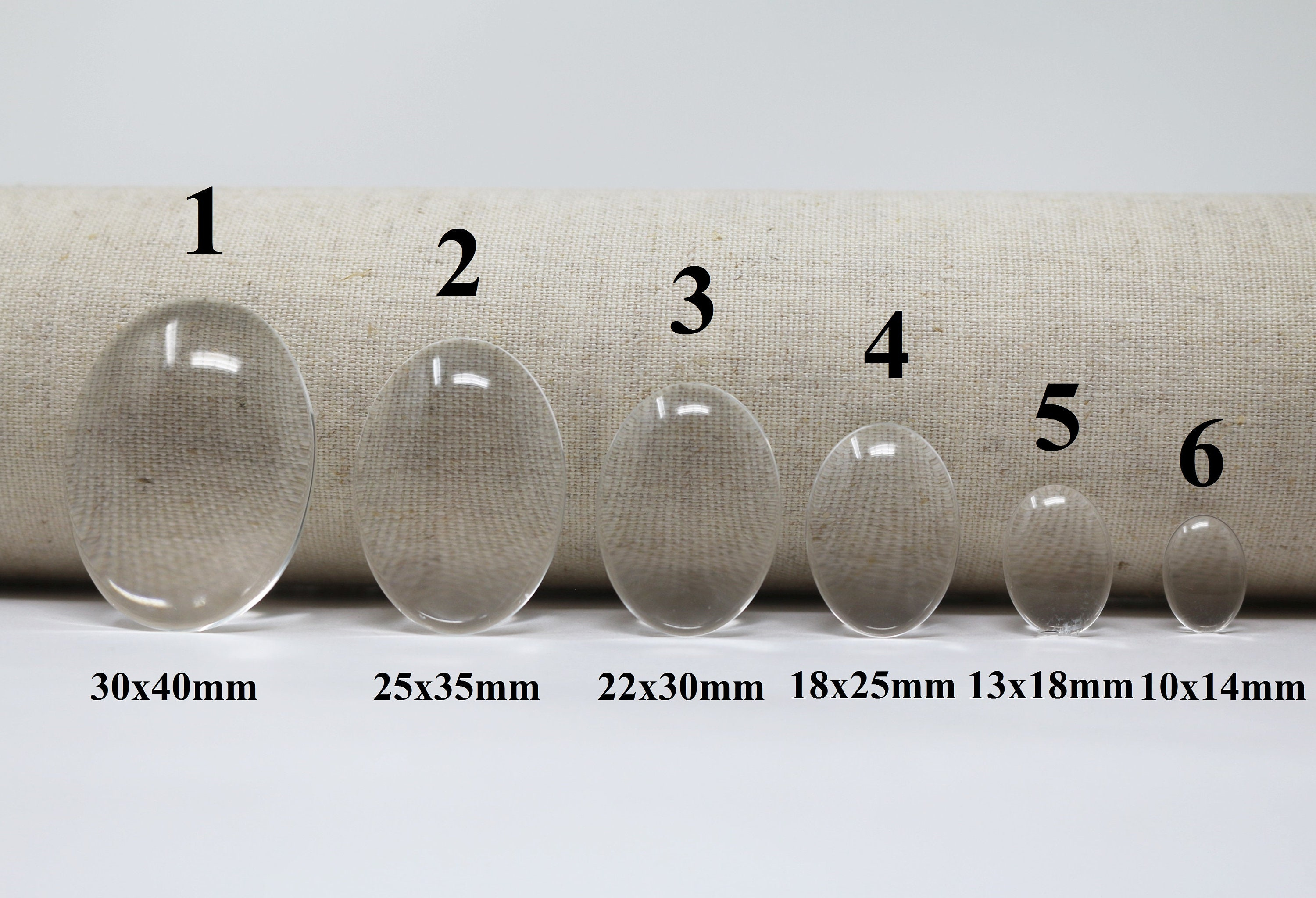 Oval Domed Clear Glass Cabochons, Oval Glass Cabochon Inserts, Pendant Tray Setting Base, Clear Crystal Oval Domed Clear Glass Cabochons, Oval Glass Cabochon Inserts, Pendant Tray Setting Base, Clear Crystal