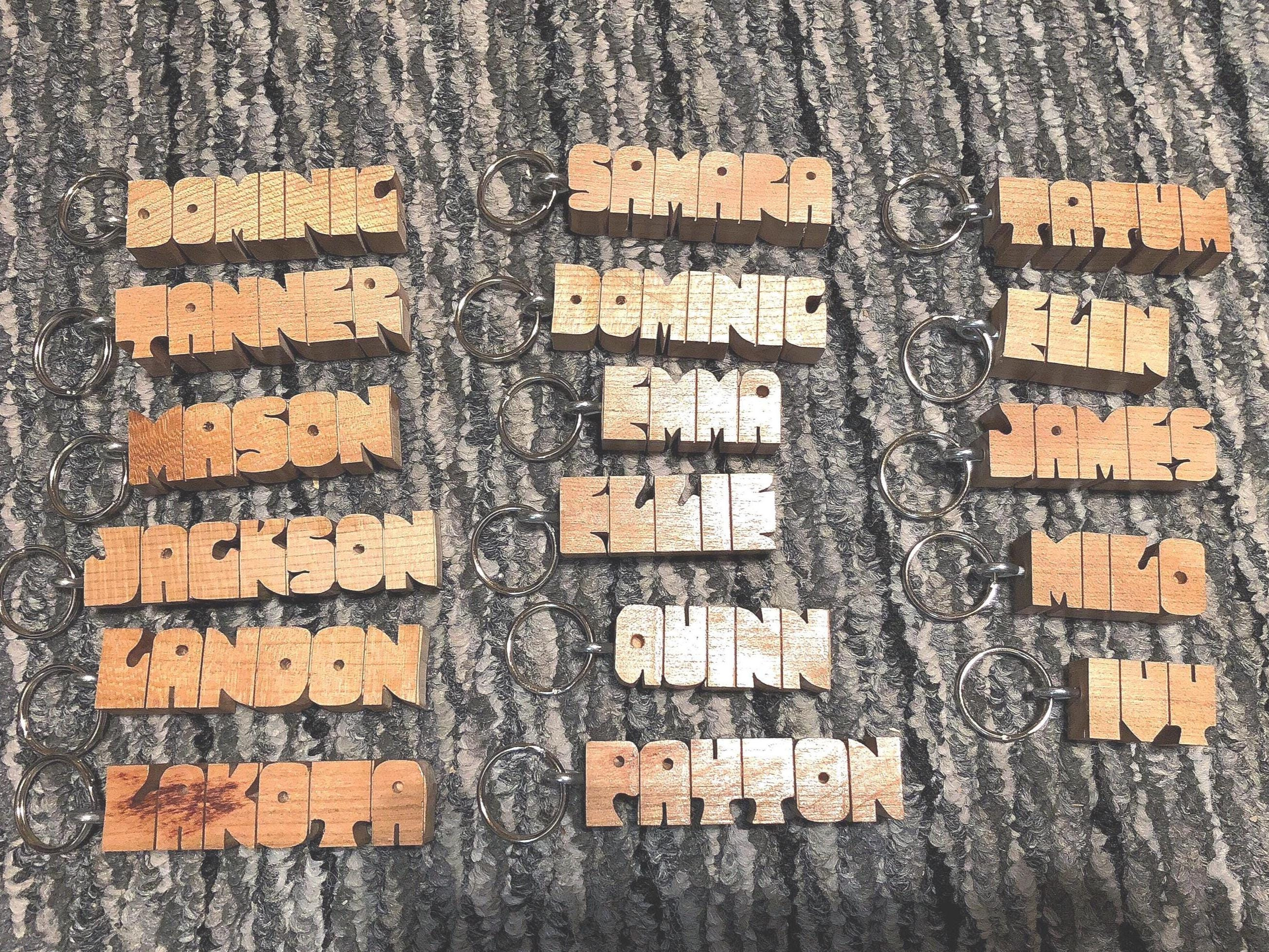 Personalized Wood Keychain - Custom Oak Name Keychain - Handmade Gift for Him or Her - Birthday Christmas Gift by Duggan Personalized Wood Keychain - Custom Oak Name Keychain - Handmade Gift for Him or Her - Birthday Christmas Gift by Duggan