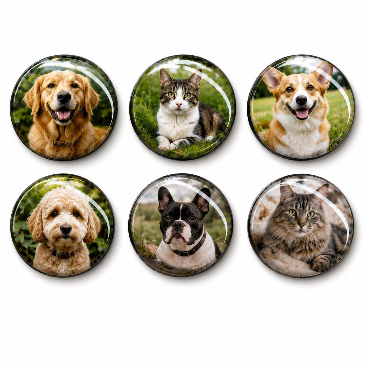 Set of 6 Custom Glass Photo Magnets, 1 Inch Round Personalized Refrigerator Cabochon Keepsakes 2 - MeasureMason Set of 6 Custom Glass Photo Magnets, 1 Inch Round Personalized Refrigerator Cabochon Keepsakes 2