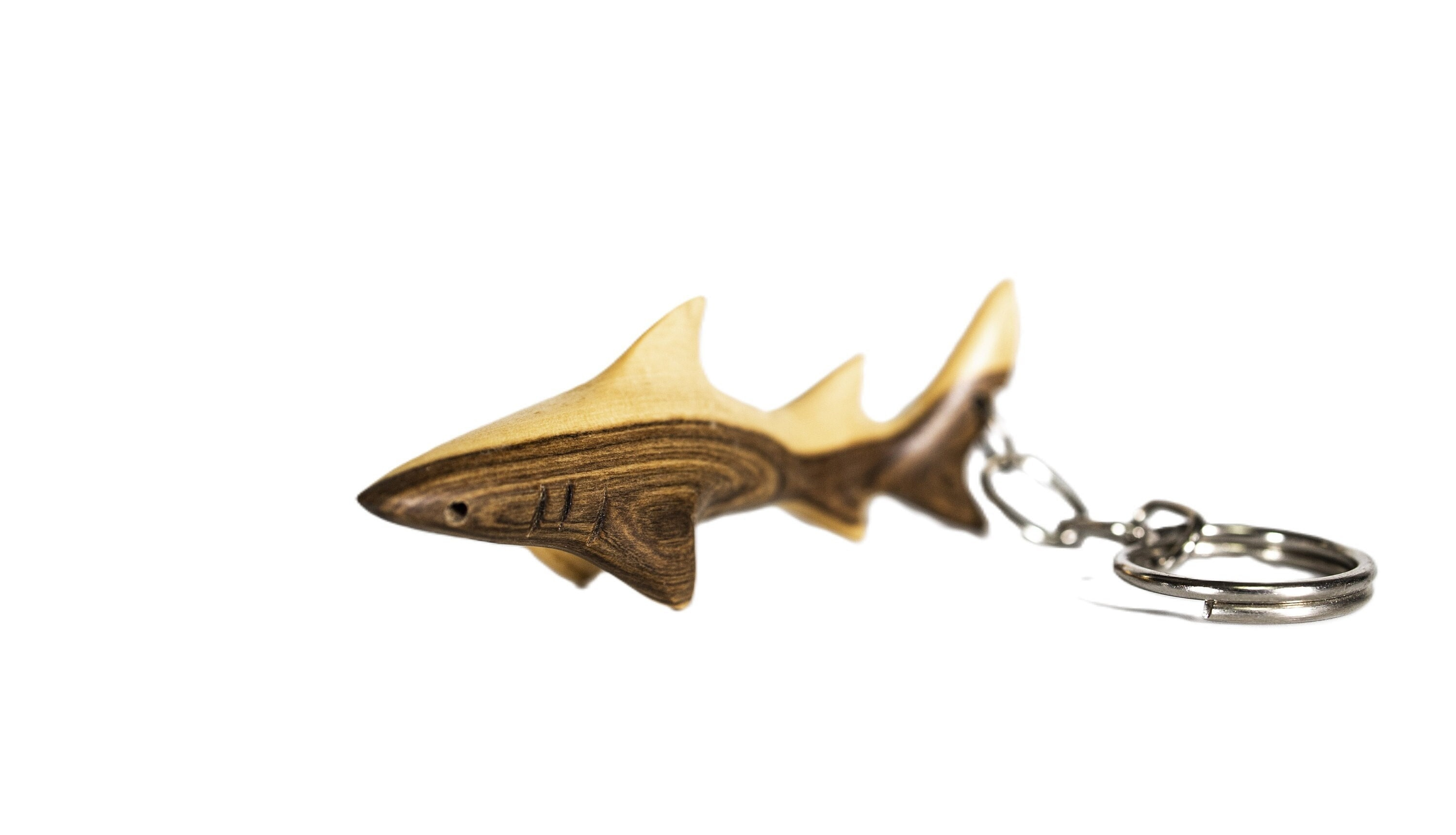 Hand-Carved Wood Shark Keychain - Handmade Ocean Animal Keyring, Marine Life Gift for Shark Lovers, Eco-Friendly Natural Hand-Carved Wood Shark Keychain - Handmade Ocean Animal Keyring, Marine Life Gift for Shark Lovers, Eco-Friendly Natural