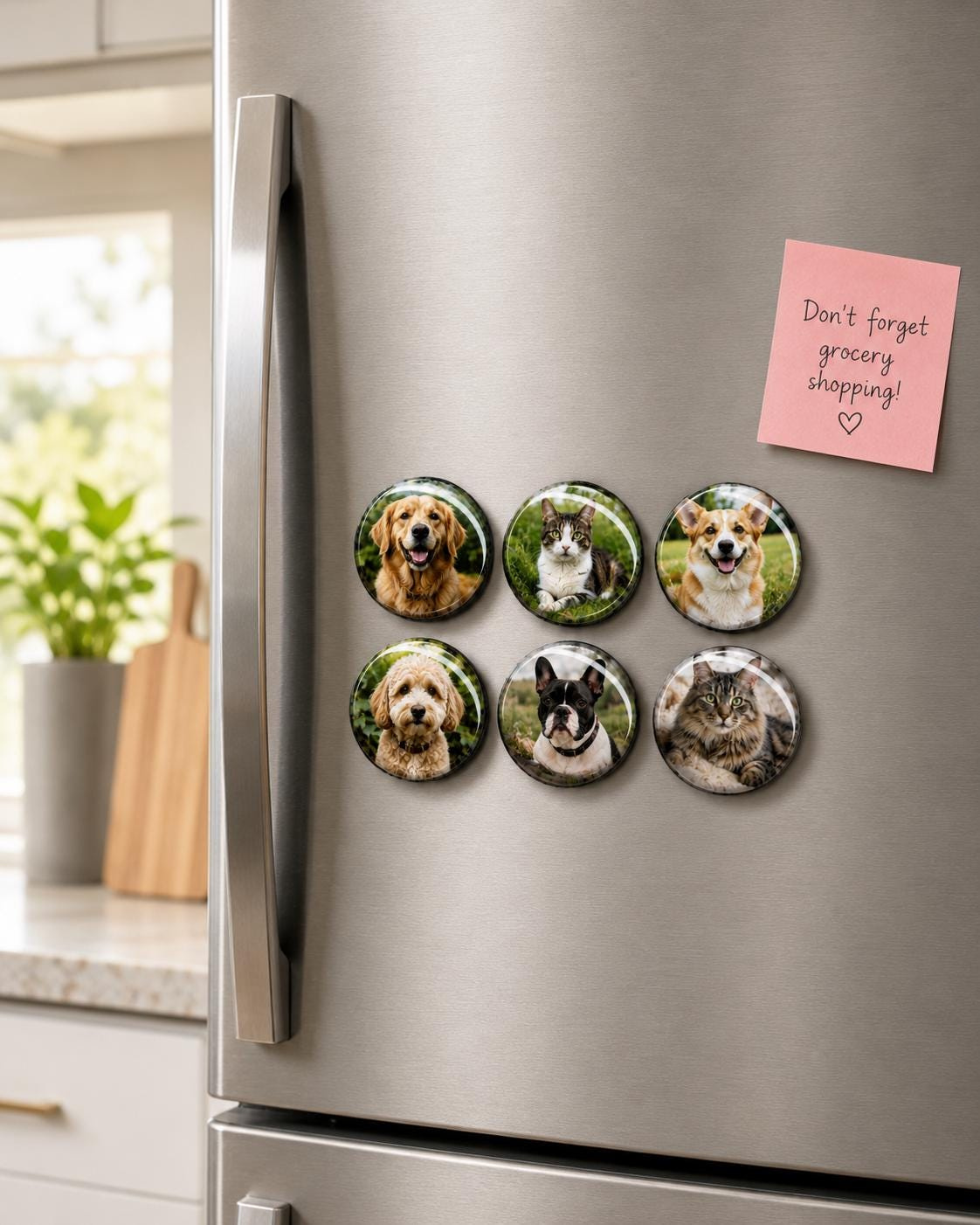 Set of 6 Custom Glass Photo Magnets, 1 Inch Round Personalized Refrigerator Cabochon Keepsakes Set of 6 Custom Glass Photo Magnets, 1 Inch Round Personalized Refrigerator Cabochon Keepsakes