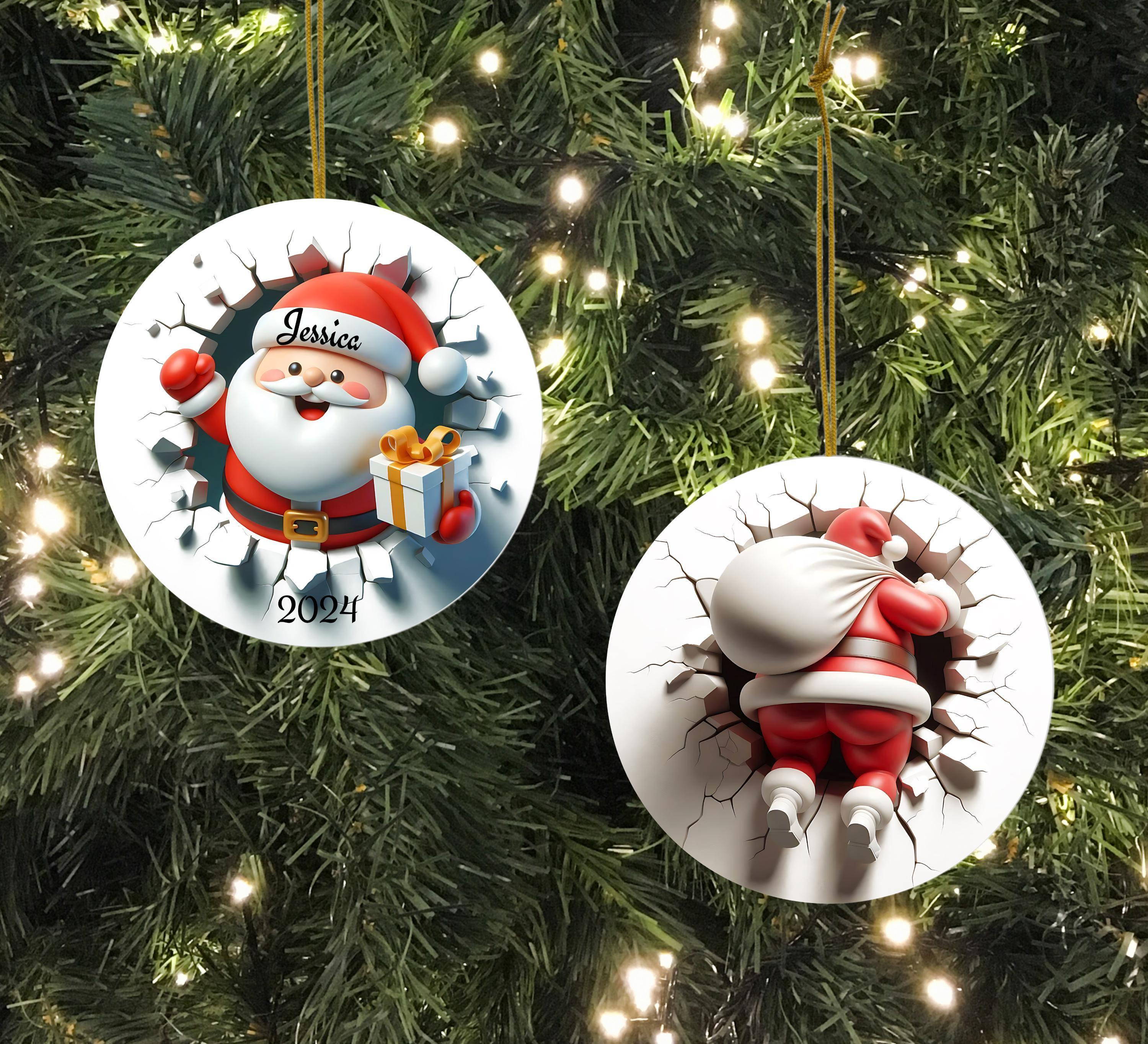 Personalized Ceramic Santa Christmas Ornament - Custom Holiday Keepsake 1 - MeasureMason Personalized Ceramic Santa Christmas Ornament - Custom Holiday Keepsake 1