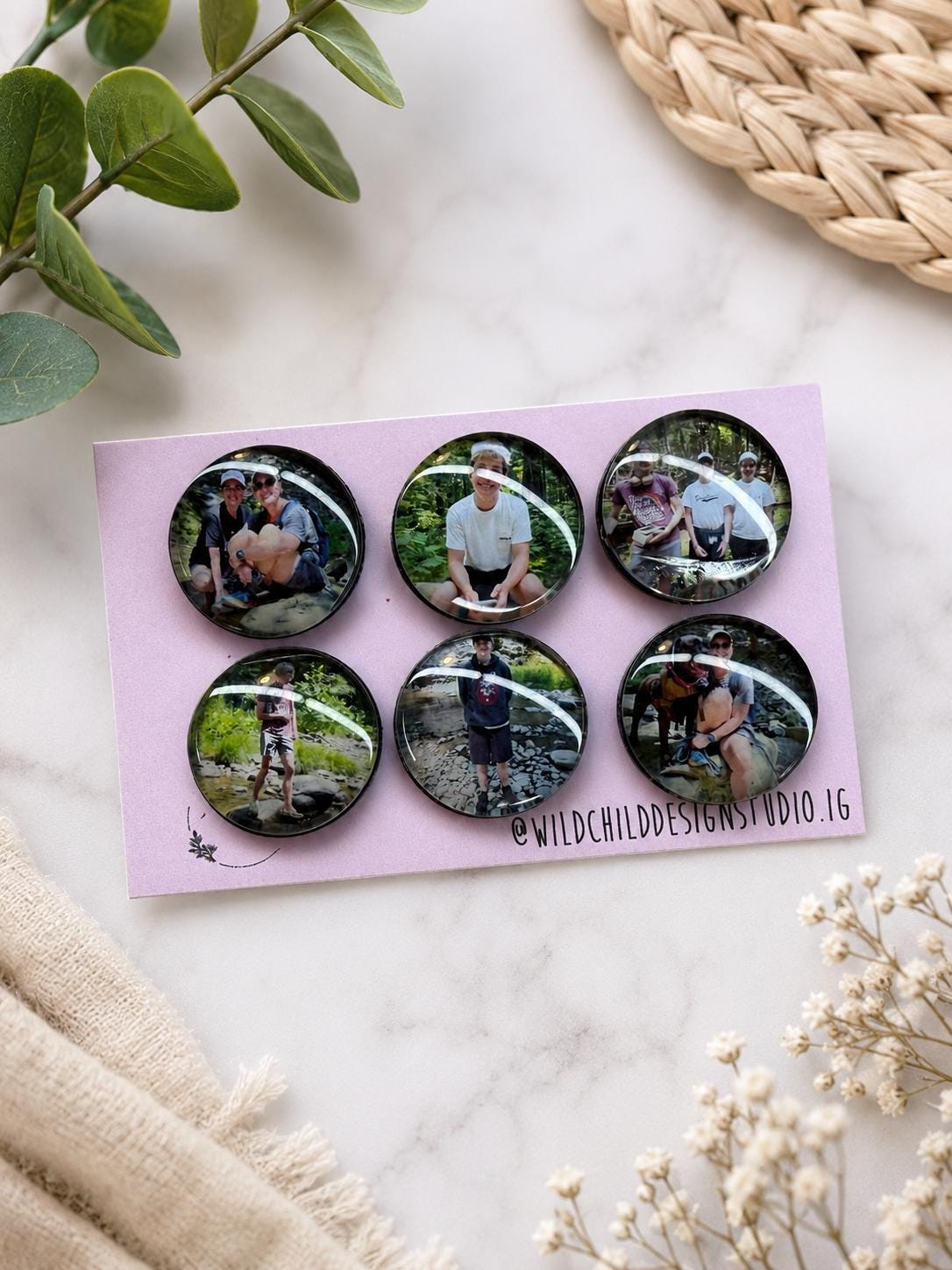Set of 6 Custom Glass Photo Magnets, 1 Inch Round Personalized Refrigerator Cabochon Keepsakes 1 - MeasureMason Set of 6 Custom Glass Photo Magnets, 1 Inch Round Personalized Refrigerator Cabochon Keepsakes 1
