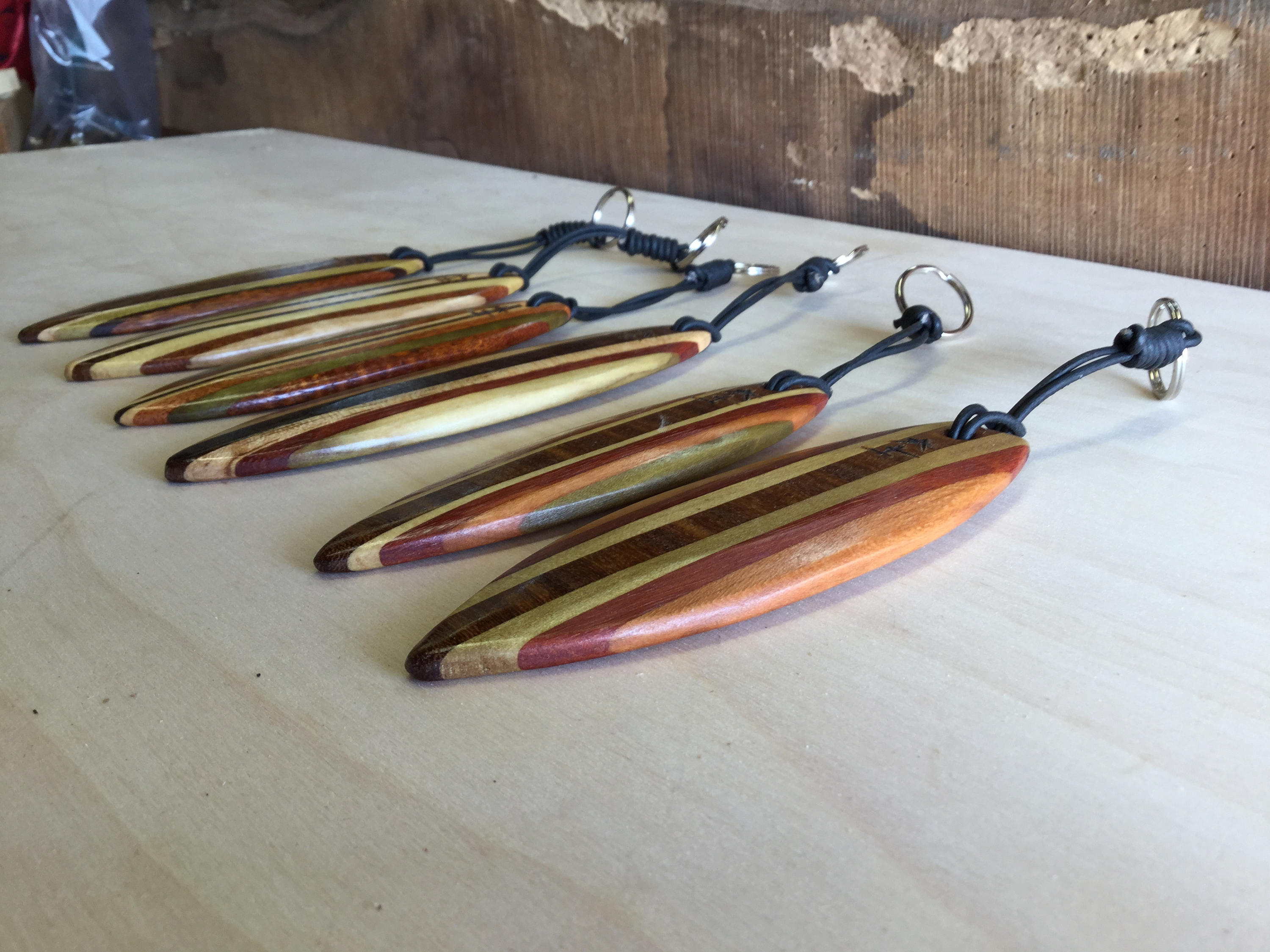 Wooden Surfboard Keychain - Handmade Hardwood Mini Surf Board Keyring, Beach Bag Charm, Surfer Gift 1 - MeasureMason Wooden Surfboard Keychain - Handmade Hardwood Mini Surf Board Keyring, Beach Bag Charm, Surfer Gift 1