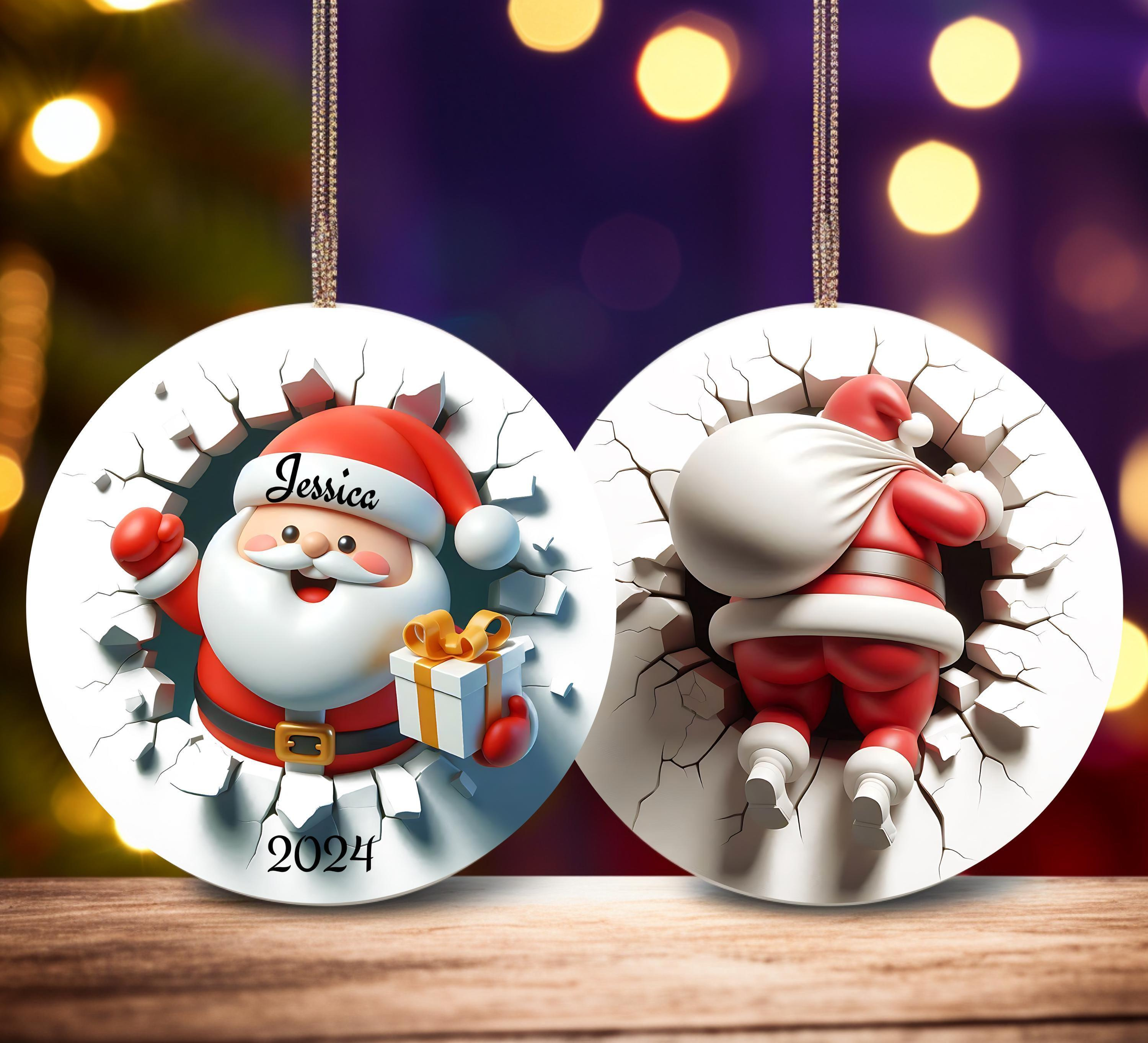Personalized Ceramic Santa Christmas Ornament - Custom Holiday Keepsake 3 - MeasureMason Personalized Ceramic Santa Christmas Ornament - Custom Holiday Keepsake 3