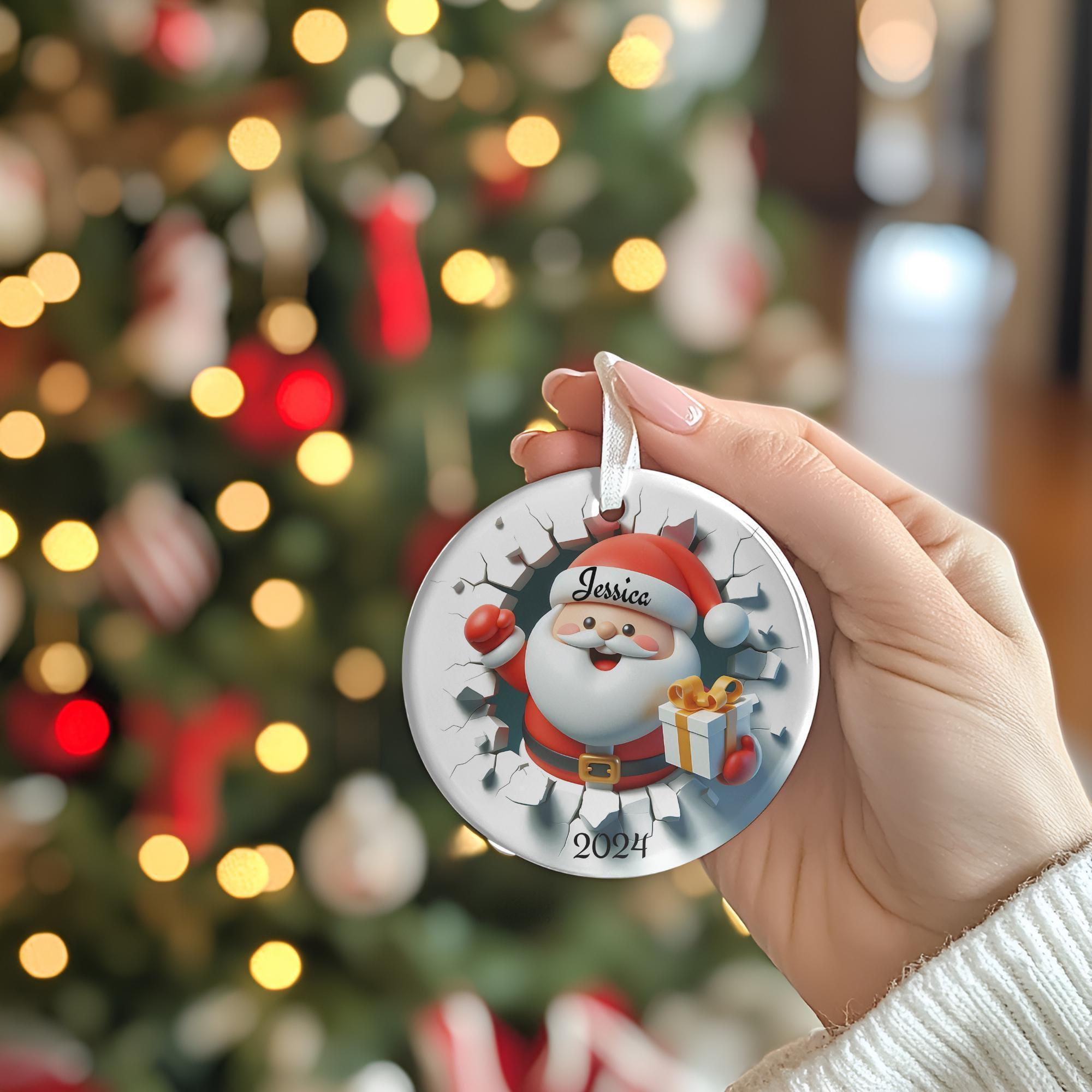 Personalized Ceramic Santa Christmas Ornament - Custom Holiday Keepsake 4 - MeasureMason Personalized Ceramic Santa Christmas Ornament - Custom Holiday Keepsake 4