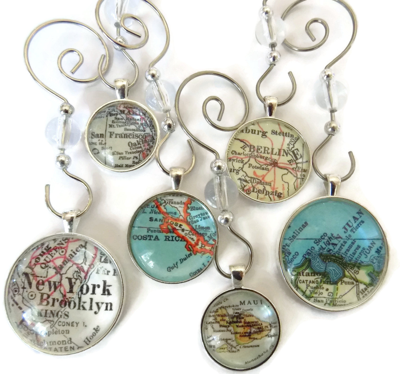 Personalized Custom Map Ornament Unique Christmas Gift, Travel Location Gift for Him, Holiday Keepsake