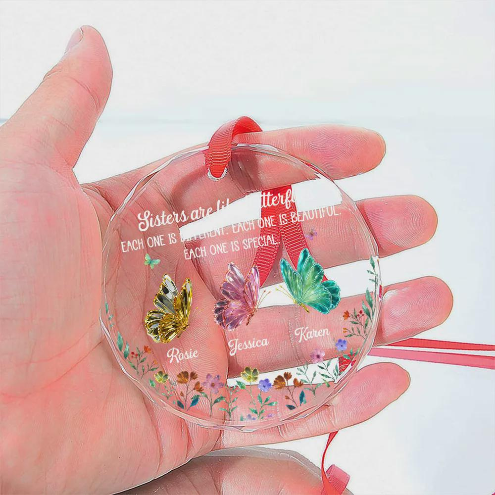 Personalized Sisters Butterfly Glass Ornament – Custom Names BFF Best Friend Soul Sister Christmas Gift Keepsake 3 - MeasureMason Personalized Sisters Butterfly Glass Ornament – Custom Names BFF Best Friend Soul Sister Christmas Gift Keepsake 3