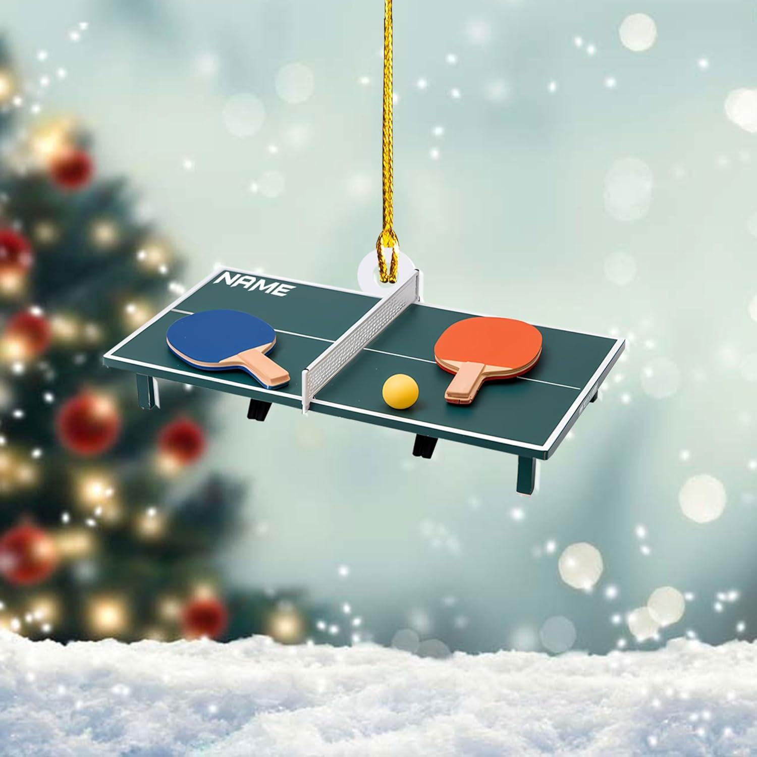 Personalized 2D Acrylic or Wood Christmas Ornament & Car Charm – Custom Text Hanging Ornament