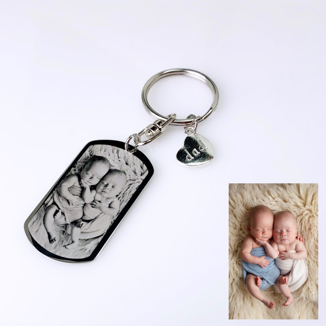 Custom Photo Keychain Stainless Steel Engraved Picture Pendant - Personalized Memorial Keepsake Gift for Men Women 3 - MeasureMason Custom Photo Keychain Stainless Steel Engraved Picture Pendant - Personalized Memorial Keepsake Gift for Men Women 3