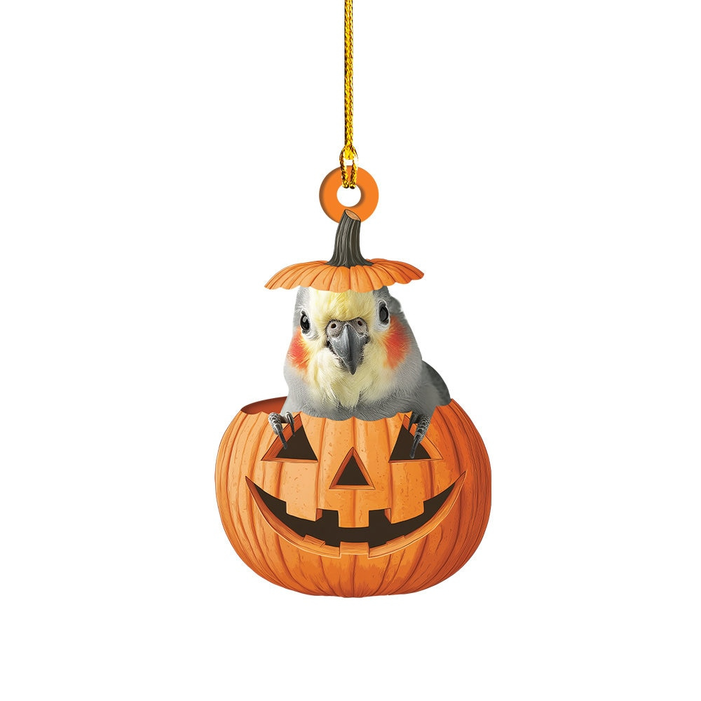 Personalized Cockatiel Halloween Ornament - Custom Pet Bird Car Accessory & Rearview Mirror Decor 4 - MeasureMason Personalized Cockatiel Halloween Ornament - Custom Pet Bird Car Accessory & Rearview Mirror Decor 4