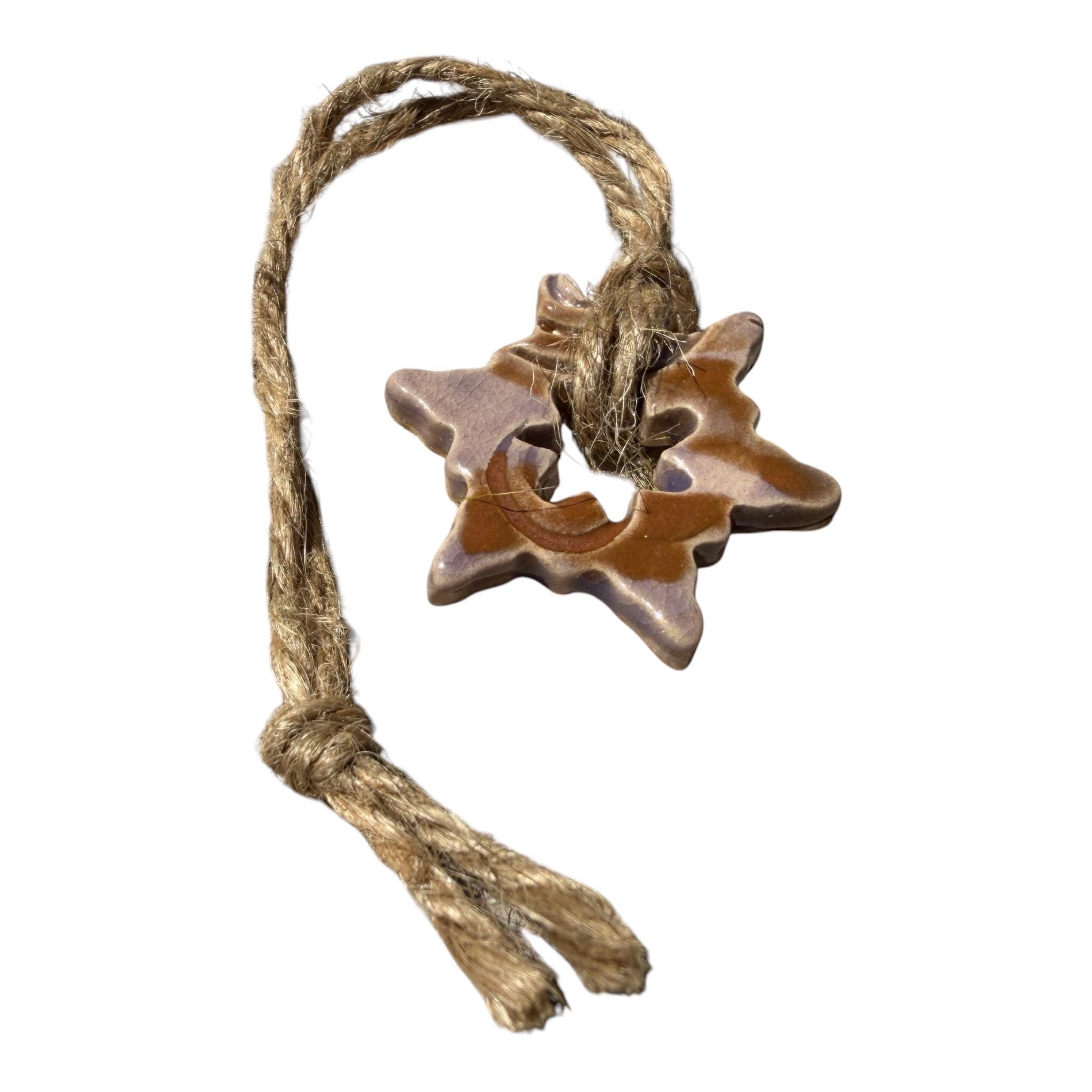 Handmade Ceramic Star Christmas Ornaments Set of 3 - Glazed Pottery Holiday Tree Decor 4 - MeasureMason Handmade Ceramic Star Christmas Ornaments Set of 3 - Glazed Pottery Holiday Tree Decor 4