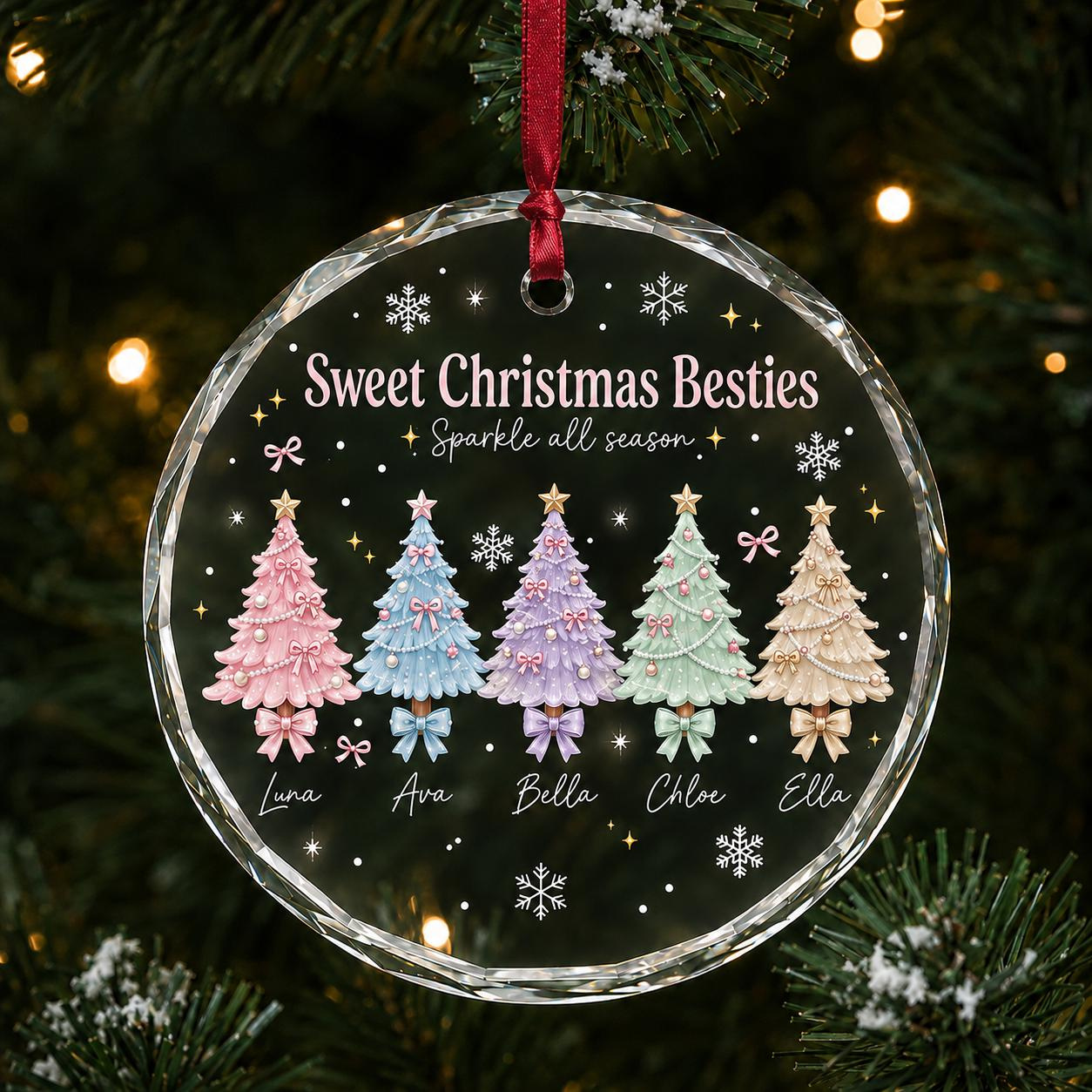 Personalized Besties Circle Ornament - Custom Friend Christmas Keepsake