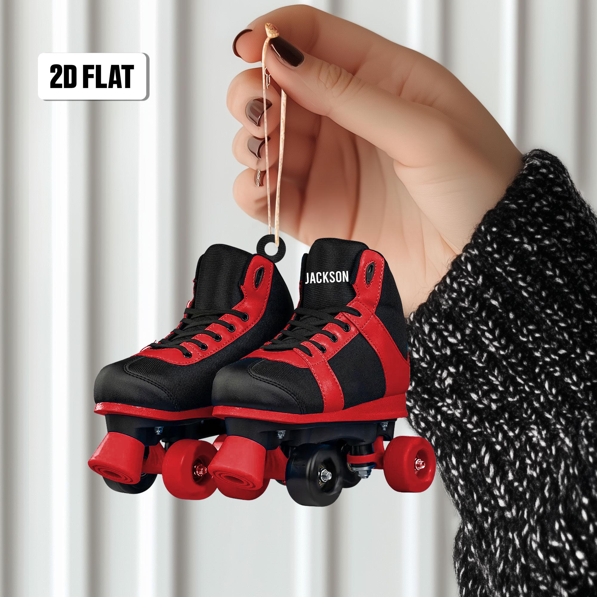 Personalized Roller Skate Christmas Ornament - 2D Flat Roller Derby Hanging Ornament Xmas Tree Decor Gift 2 - MeasureMason Personalized Roller Skate Christmas Ornament - 2D Flat Roller Derby Hanging Ornament Xmas Tree Decor Gift 2