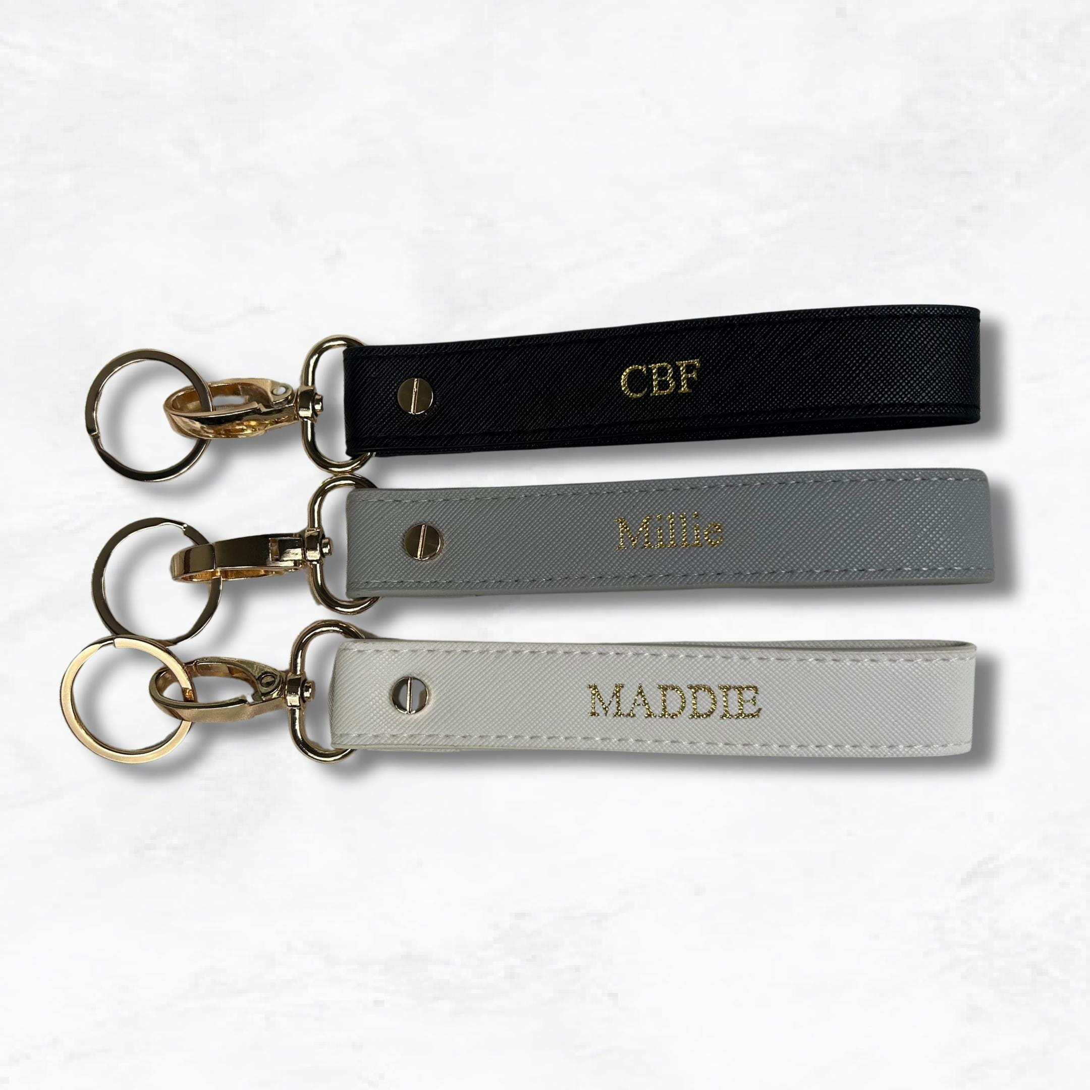 Personalised Wristlet Keychain, Monogram Initial Keyring, Custom Name Bag Charm, Car Keyring Gift for Her 4 - MeasureMason Personalised Wristlet Keychain, Monogram Initial Keyring, Custom Name Bag Charm, Car Keyring Gift for Her 4