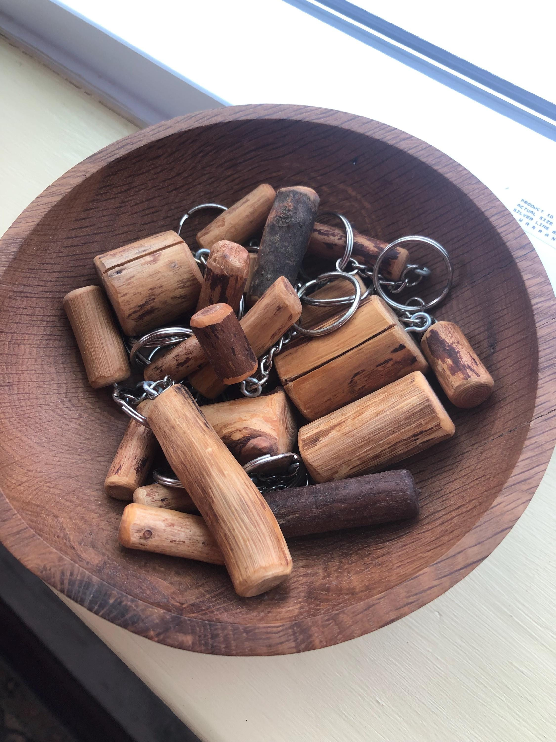 Handmade Wooden Branch Off-Cut Keychain - Rustic Natural Wood, Sanded Smooth & Oiled, Unique One of a Kind 1 - MeasureMason Handmade Wooden Branch Off-Cut Keychain - Rustic Natural Wood, Sanded Smooth & Oiled, Unique One of a Kind 1