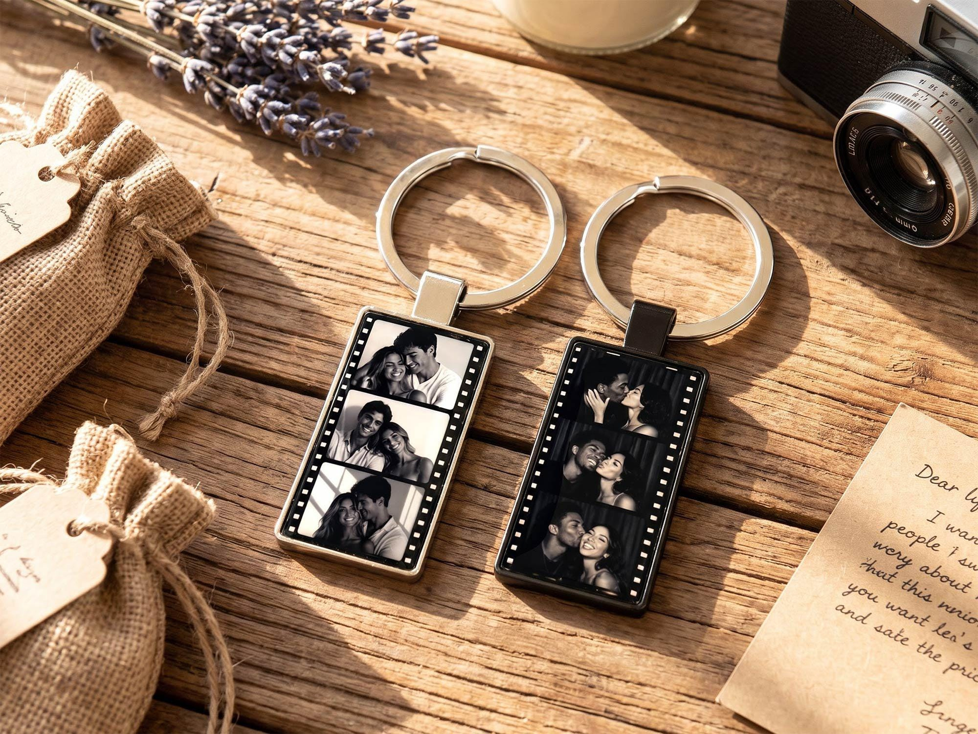 Personalized Film Strip Photo Keychain, Custom Picture Keychain, Anniversary Gift for Him Her, Memory Keepsake 1 - MeasureMason Personalized Film Strip Photo Keychain, Custom Picture Keychain, Anniversary Gift for Him Her, Memory Keepsake 1