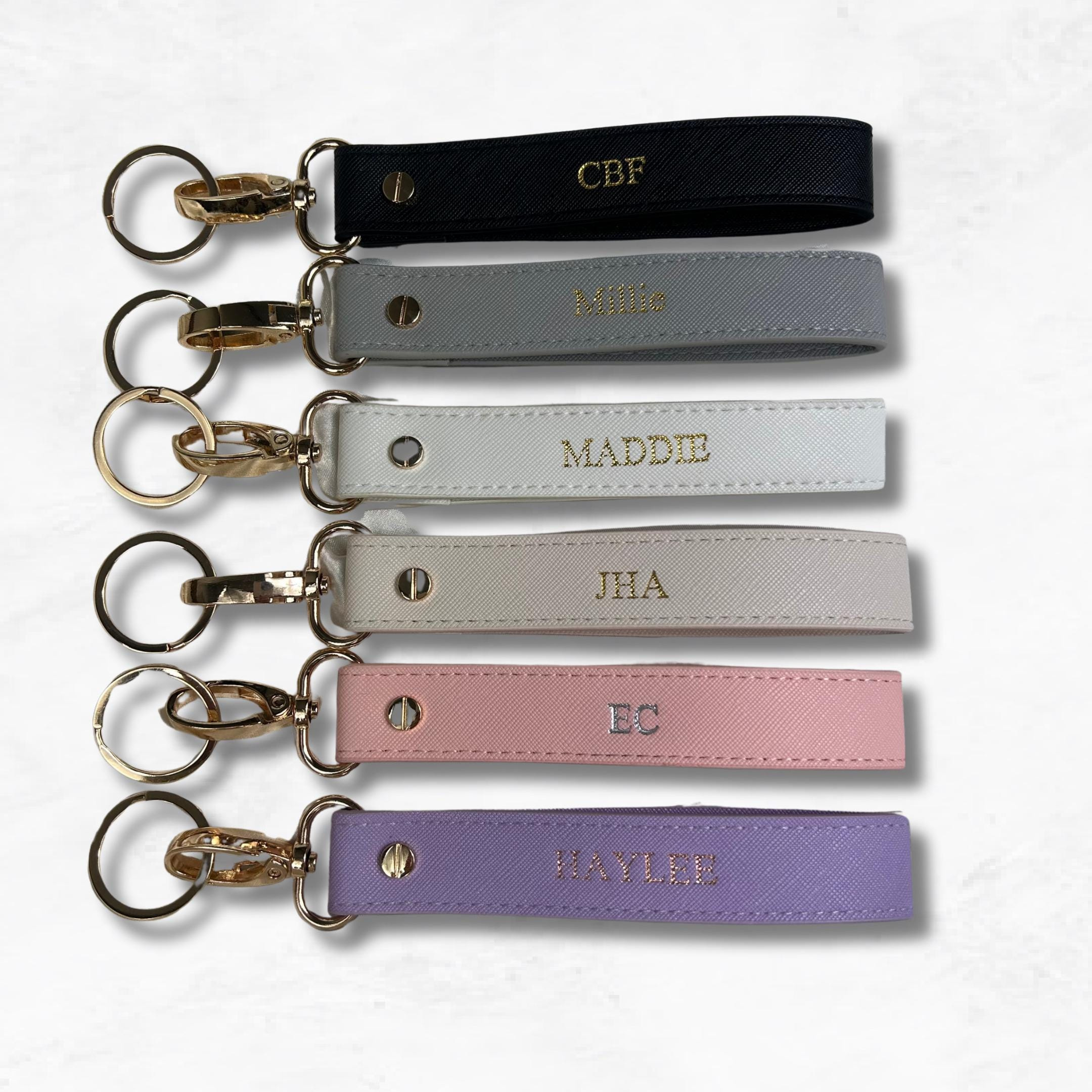 Personalised Wristlet Keychain, Monogram Initial Keyring, Custom Name Bag Charm, Car Keyring Gift for Her Personalised Wristlet Keychain, Monogram Initial Keyring, Custom Name Bag Charm, Car Keyring Gift for Her