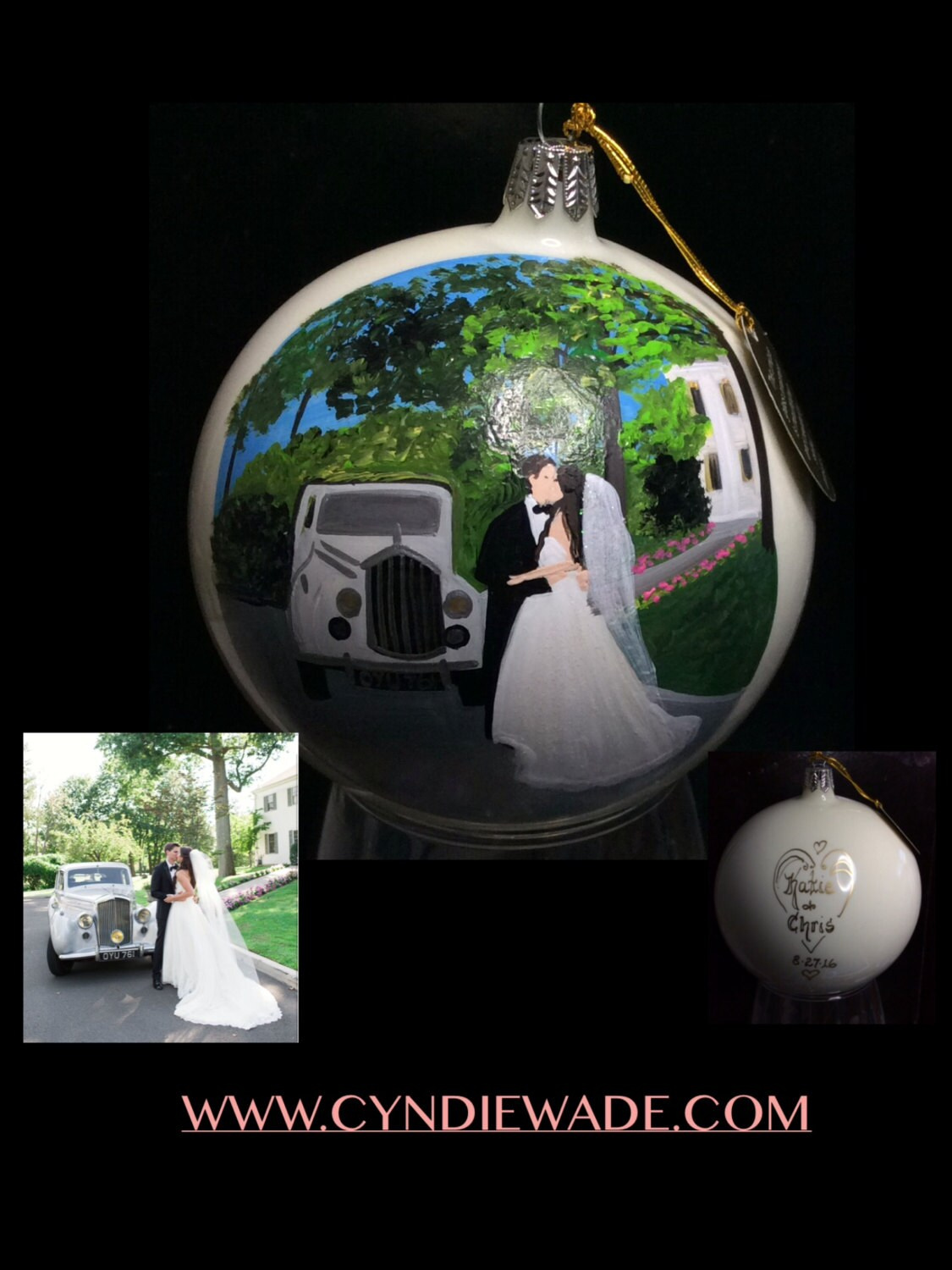 Custom Painted Wedding Ornament, Bride Groom Engagement Personalized Christmas Bulb Keepsake Gift 1 - MeasureMason Custom Painted Wedding Ornament, Bride Groom Engagement Personalized Christmas Bulb Keepsake Gift 1