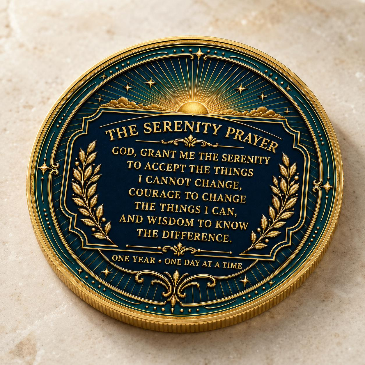 Custom Year Sobriety Coin - Personalized Recovery Medallion with Serenity Prayer 1 - MeasureMason Custom Year Sobriety Coin - Personalized Recovery Medallion with Serenity Prayer 1
