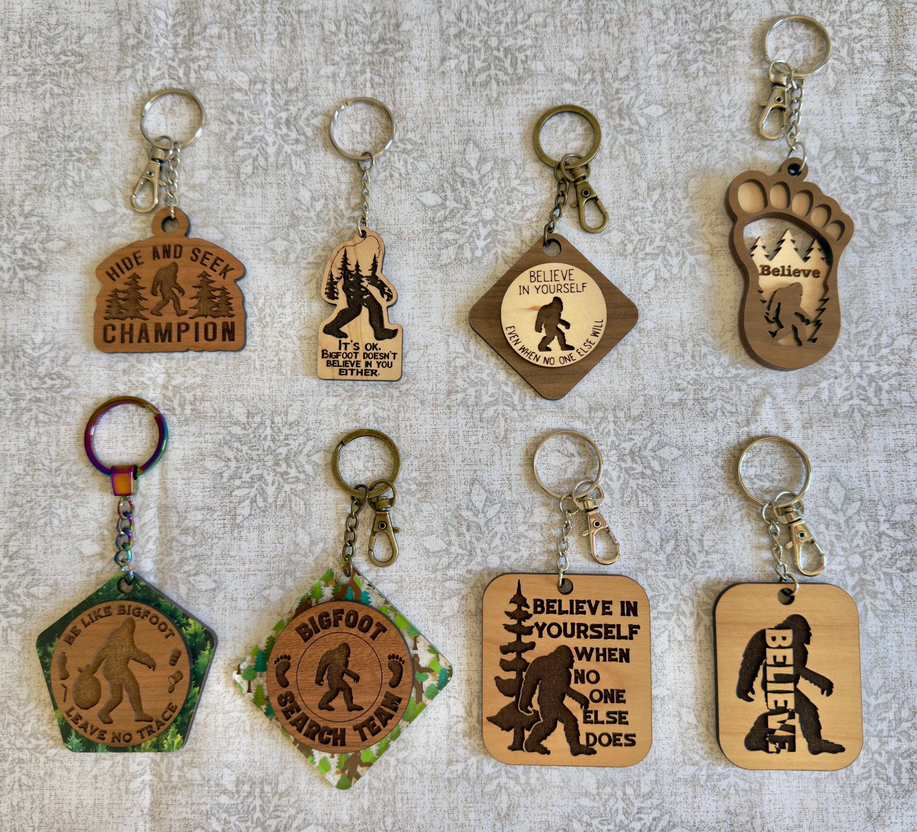 Bigfoot Sasquatch Wood Keychain – Laser Engraved Novelty Gift Bigfoot Sasquatch Wood Keychain – Laser Engraved Novelty Gift