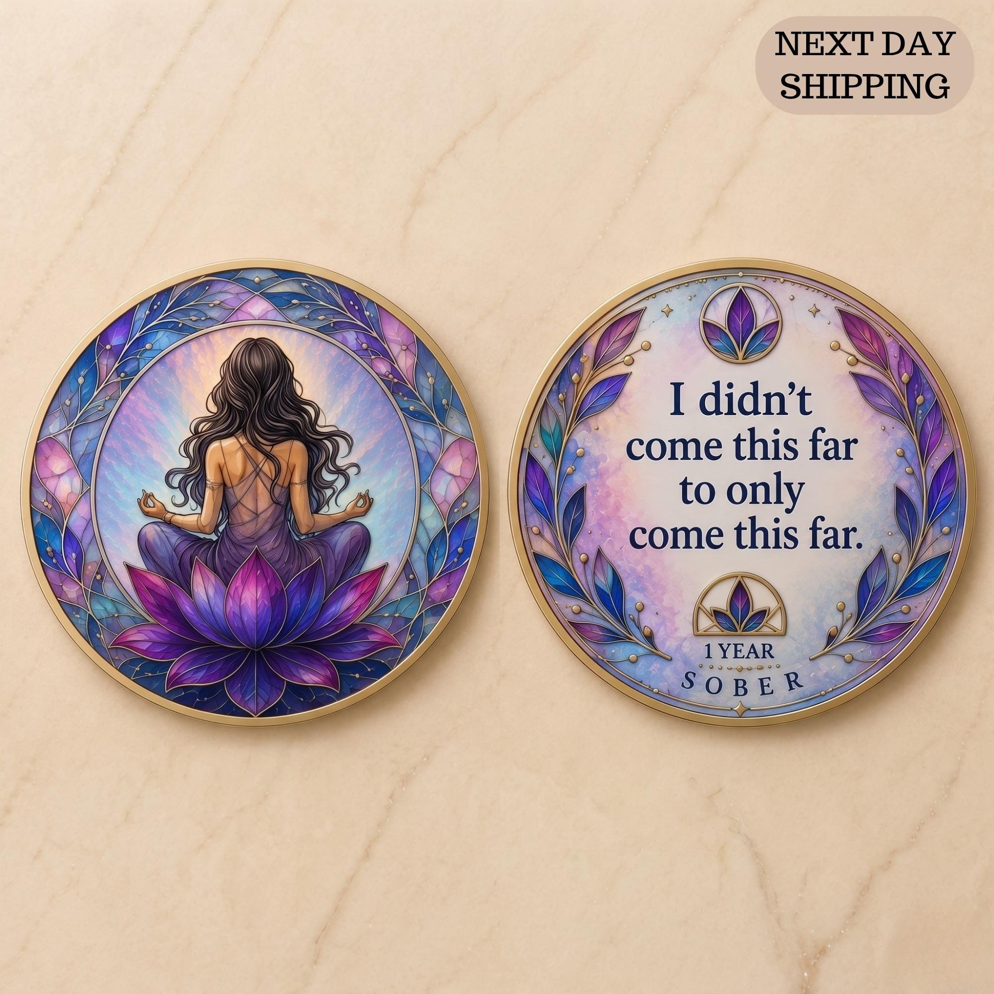AA Recovery Sobriety Coin – Personalized Lotus Medallion for Milestone Celebration AA Recovery Sobriety Coin – Personalized Lotus Medallion for Milestone Celebration