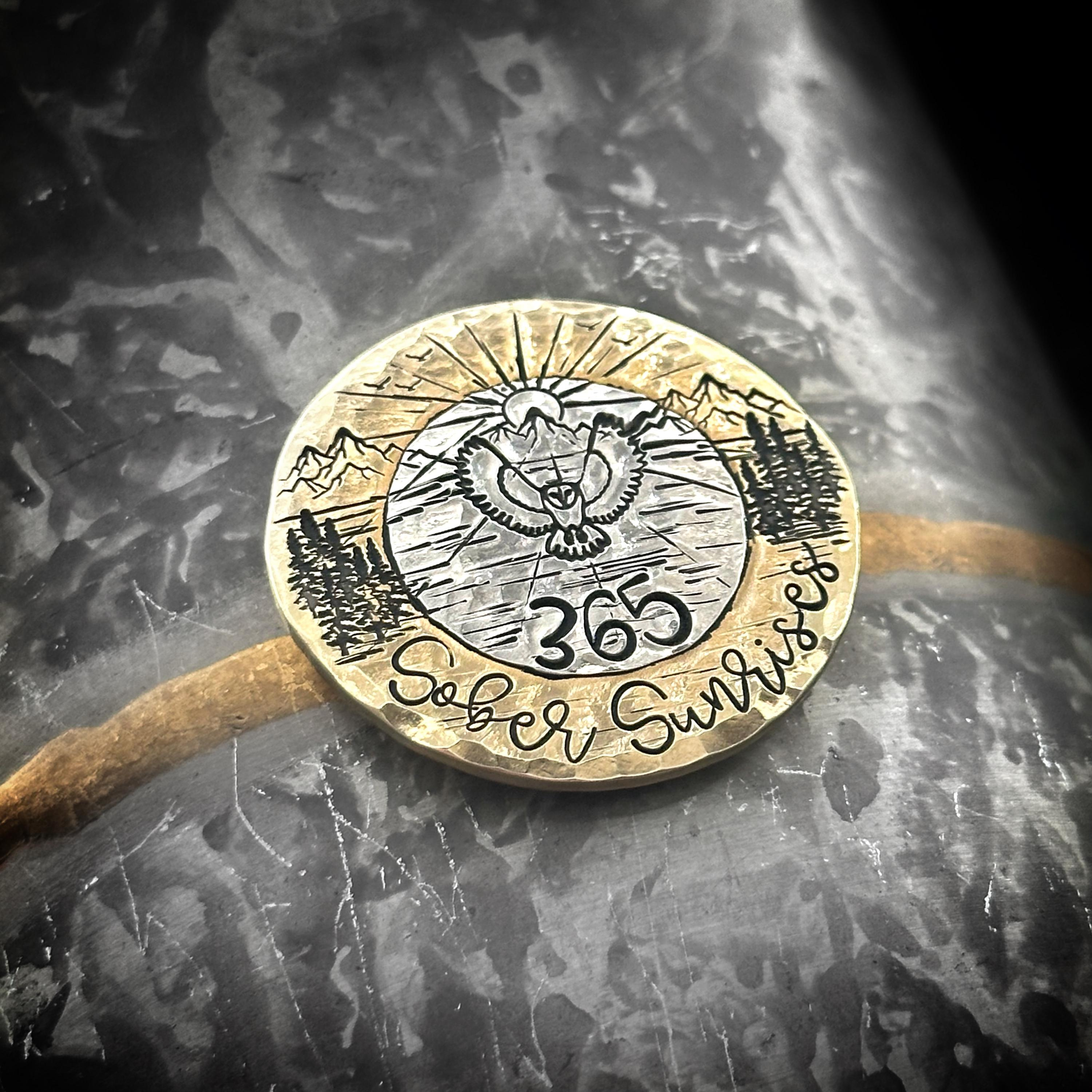 Personalized Handmade Sobriety Coin - Custom AA Recovery Medallion with Optional Keychain 2 - MeasureMason Personalized Handmade Sobriety Coin - Custom AA Recovery Medallion with Optional Keychain 2