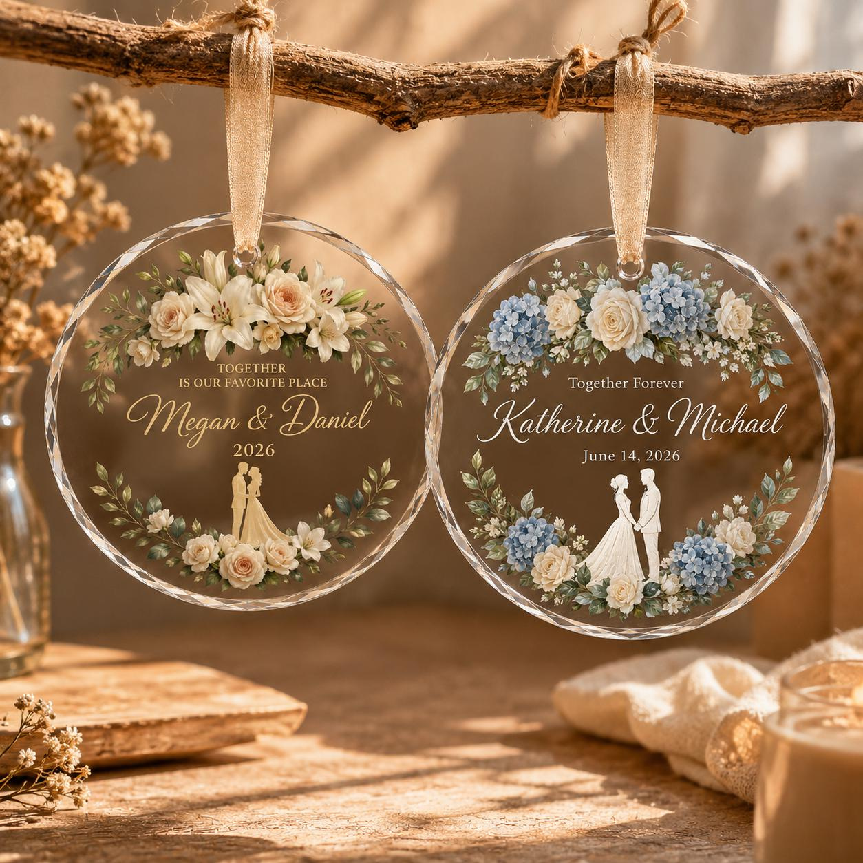 Personalized Glass Ornament – Custom Names, Dates & Photos - Wedding, Anniversary, Memorial Keepsake Gift Personalized Glass Ornament – Custom Names, Dates & Photos - Wedding, Anniversary, Memorial Keepsake Gift