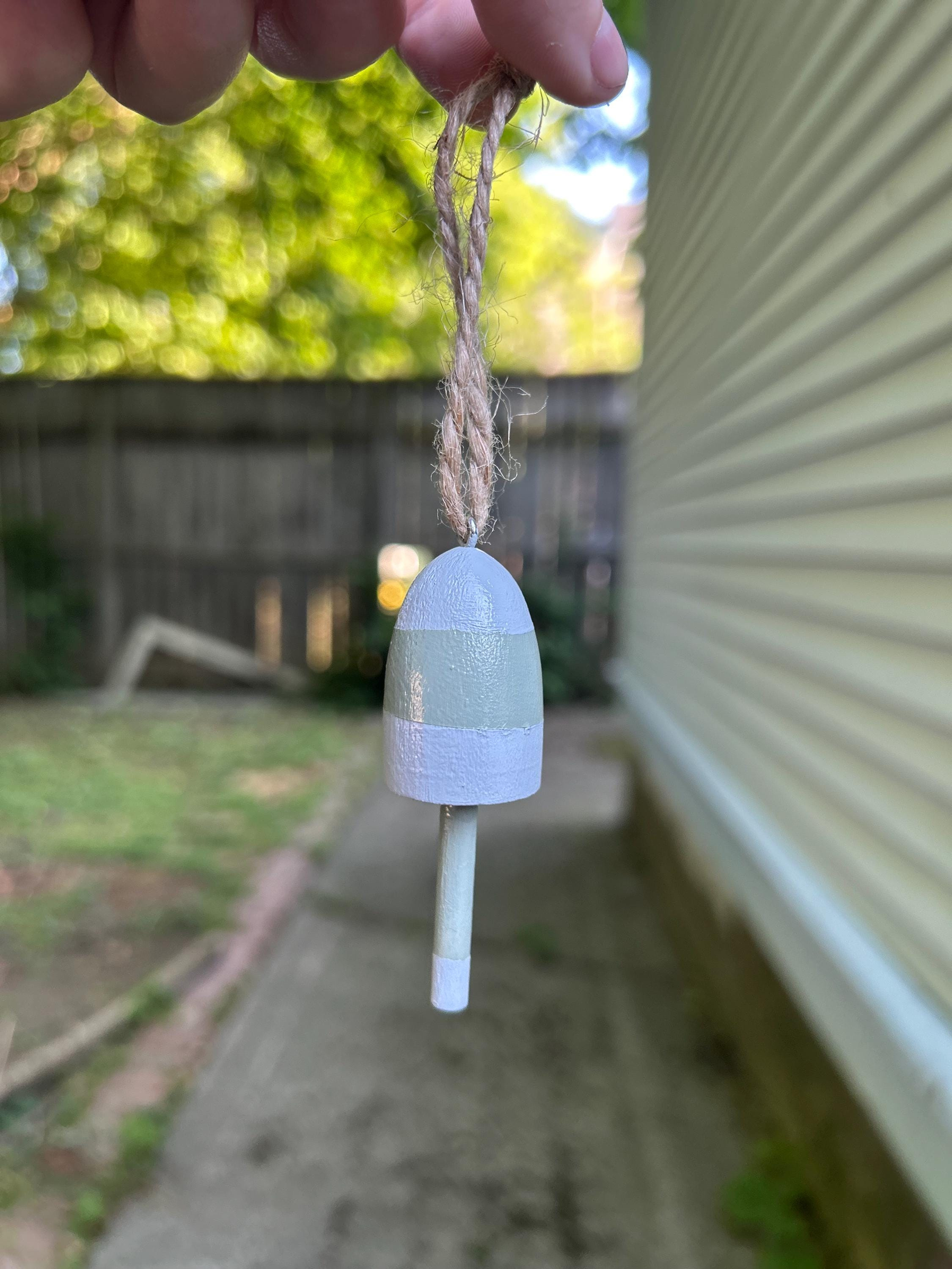 Hand-Painted Wooden Buoy Keychain or Ornament - Nautical Maine Coastal Decor 4 - MeasureMason Hand-Painted Wooden Buoy Keychain or Ornament - Nautical Maine Coastal Decor 4