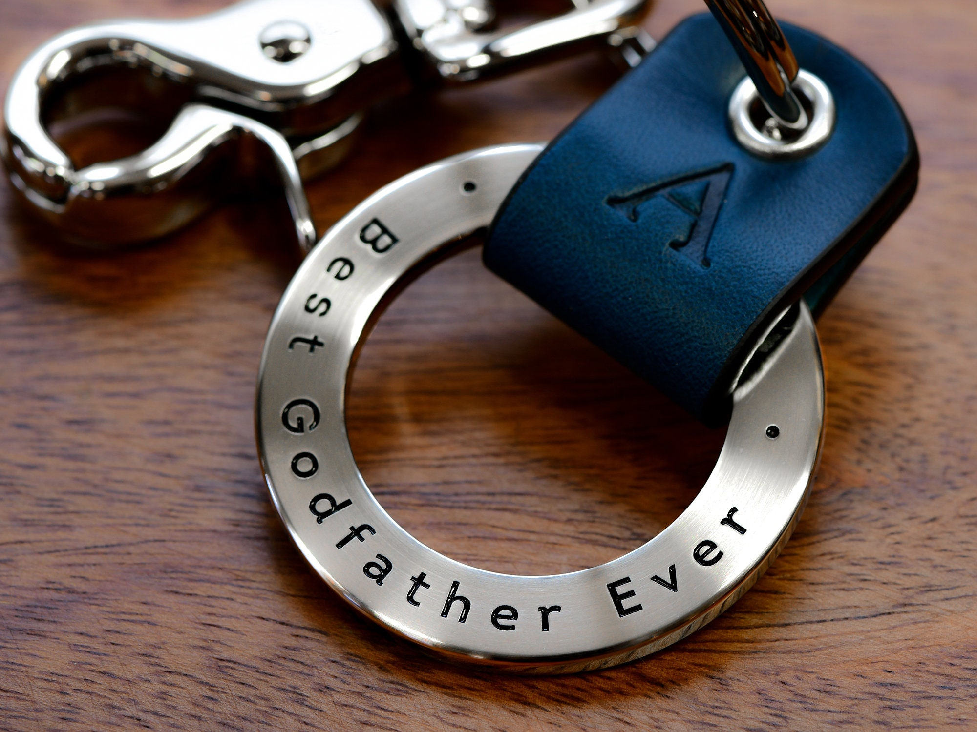 Custom Engraved Leather Keychain for Men, Personalized Names Dates Text 35 Chars, USA Made 4 - MeasureMason Custom Engraved Leather Keychain for Men, Personalized Names Dates Text 35 Chars, USA Made 4