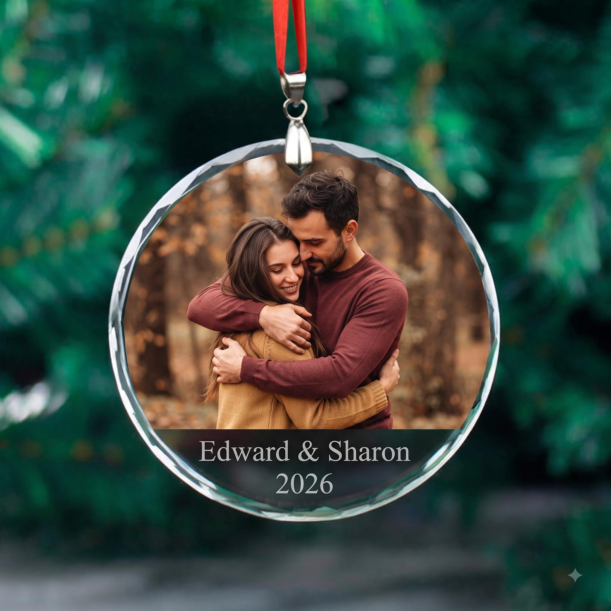 "Our Adventure Awaits" Personalized Engagement Ornament – Custom Names & Year Keepsake 3 - MeasureMason "Our Adventure Awaits" Personalized Engagement Ornament – Custom Names & Year Keepsake 3