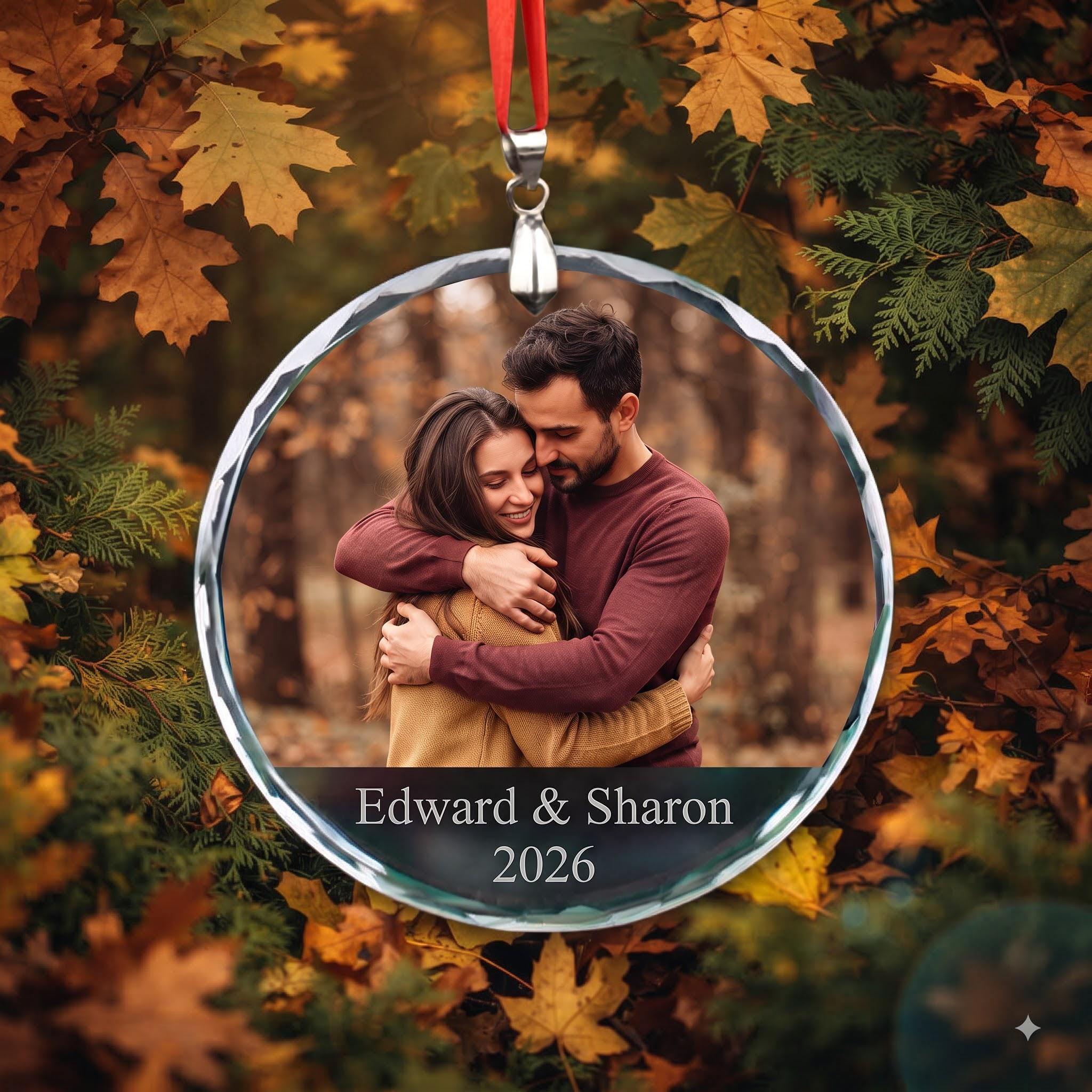 "Our Adventure Awaits" Personalized Engagement Ornament – Custom Names & Year Keepsake 1