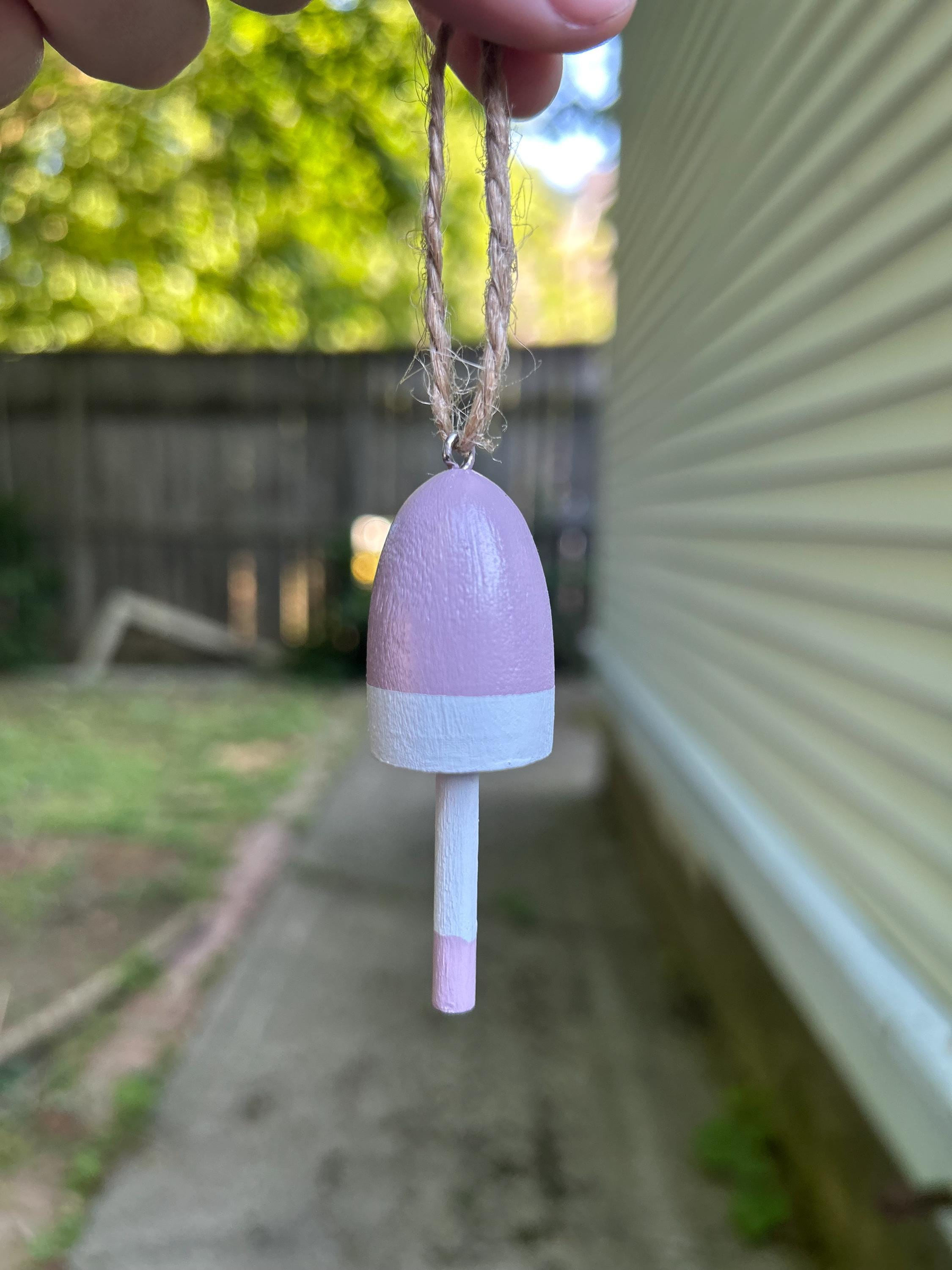 Hand-Painted Wooden Buoy Keychain or Ornament - Nautical Maine Coastal Decor 1 - MeasureMason Hand-Painted Wooden Buoy Keychain or Ornament - Nautical Maine Coastal Decor 1