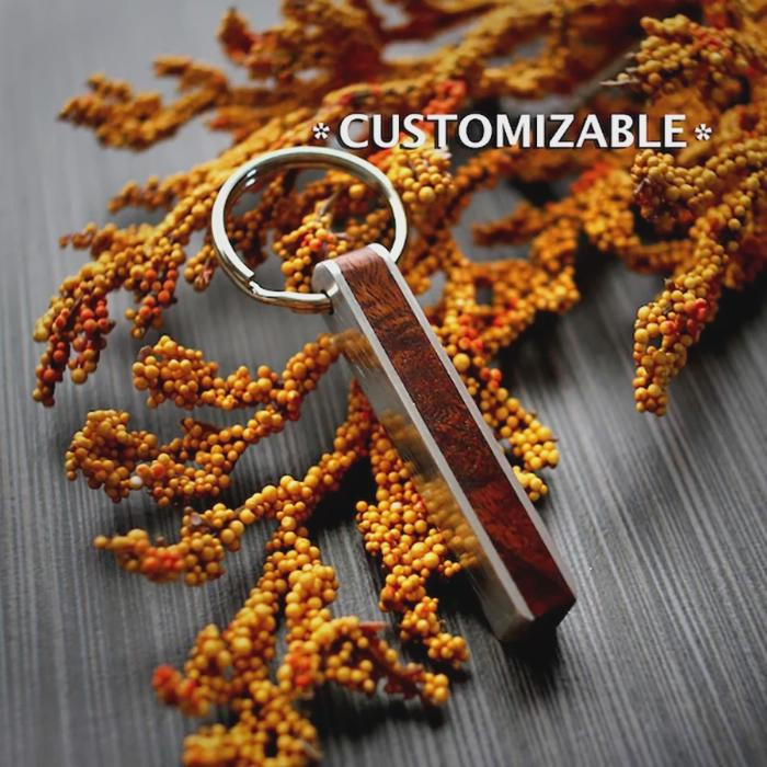 Custom Koa Wood & Aluminum Keychain - 5th or 10th Anniversary Gift, Personalized Laser Engraved Custom Koa Wood & Aluminum Keychain - 5th or 10th Anniversary Gift, Personalized Laser Engraved