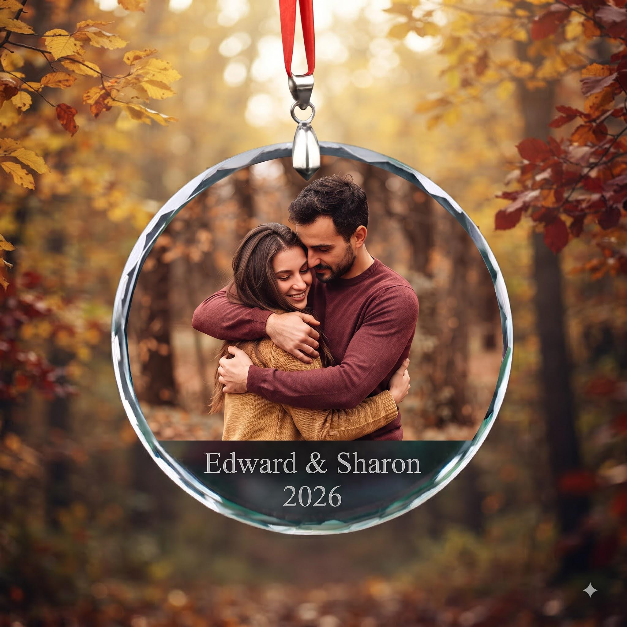 "Our Adventure Awaits" Personalized Engagement Ornament – Custom Names & Year Keepsake 2 - MeasureMason "Our Adventure Awaits" Personalized Engagement Ornament – Custom Names & Year Keepsake 2
